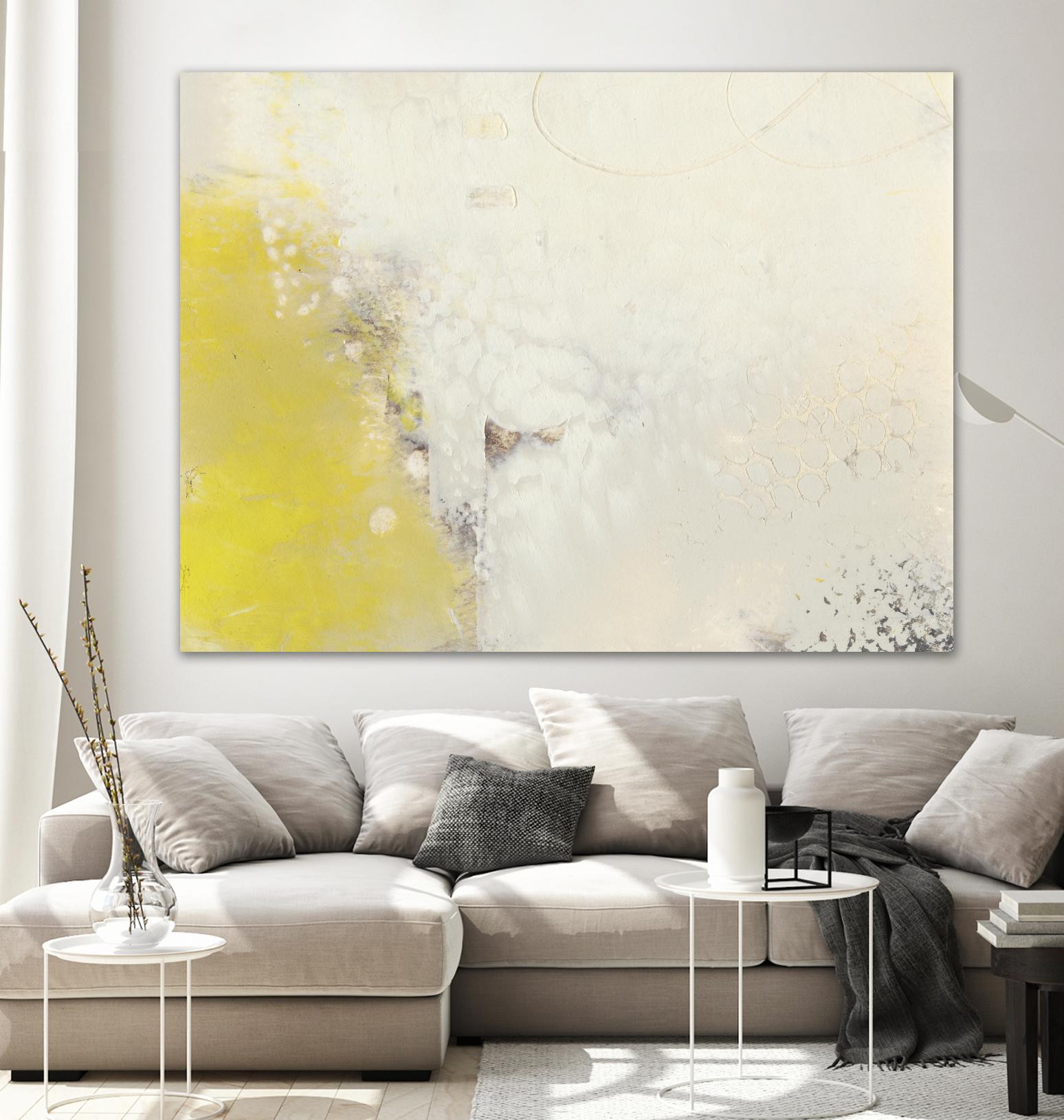Yellow Lux I by Sue Jachimiec on GIANT ART - yellow abstract