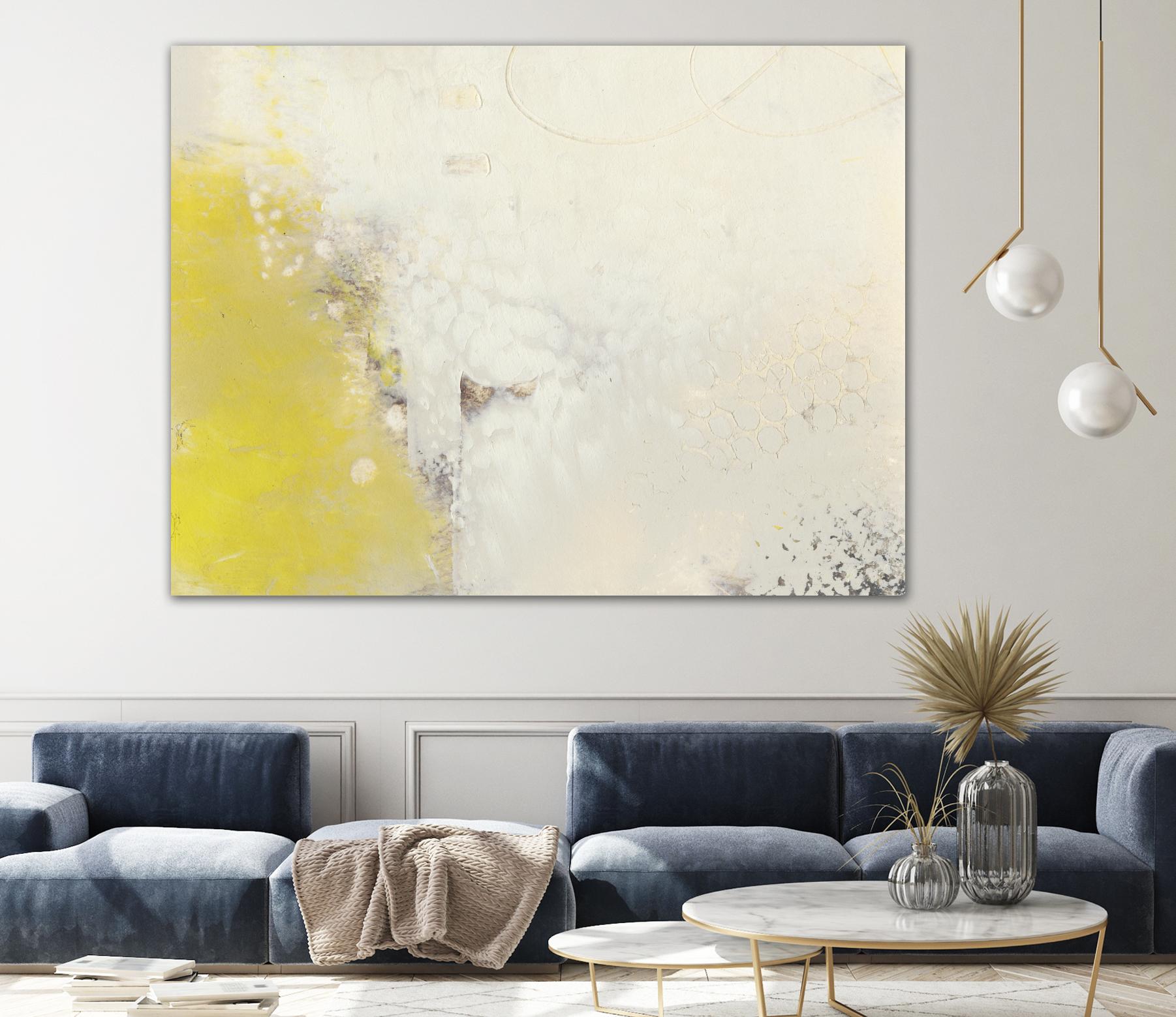 Yellow Lux I by Sue Jachimiec on GIANT ART - yellow abstract