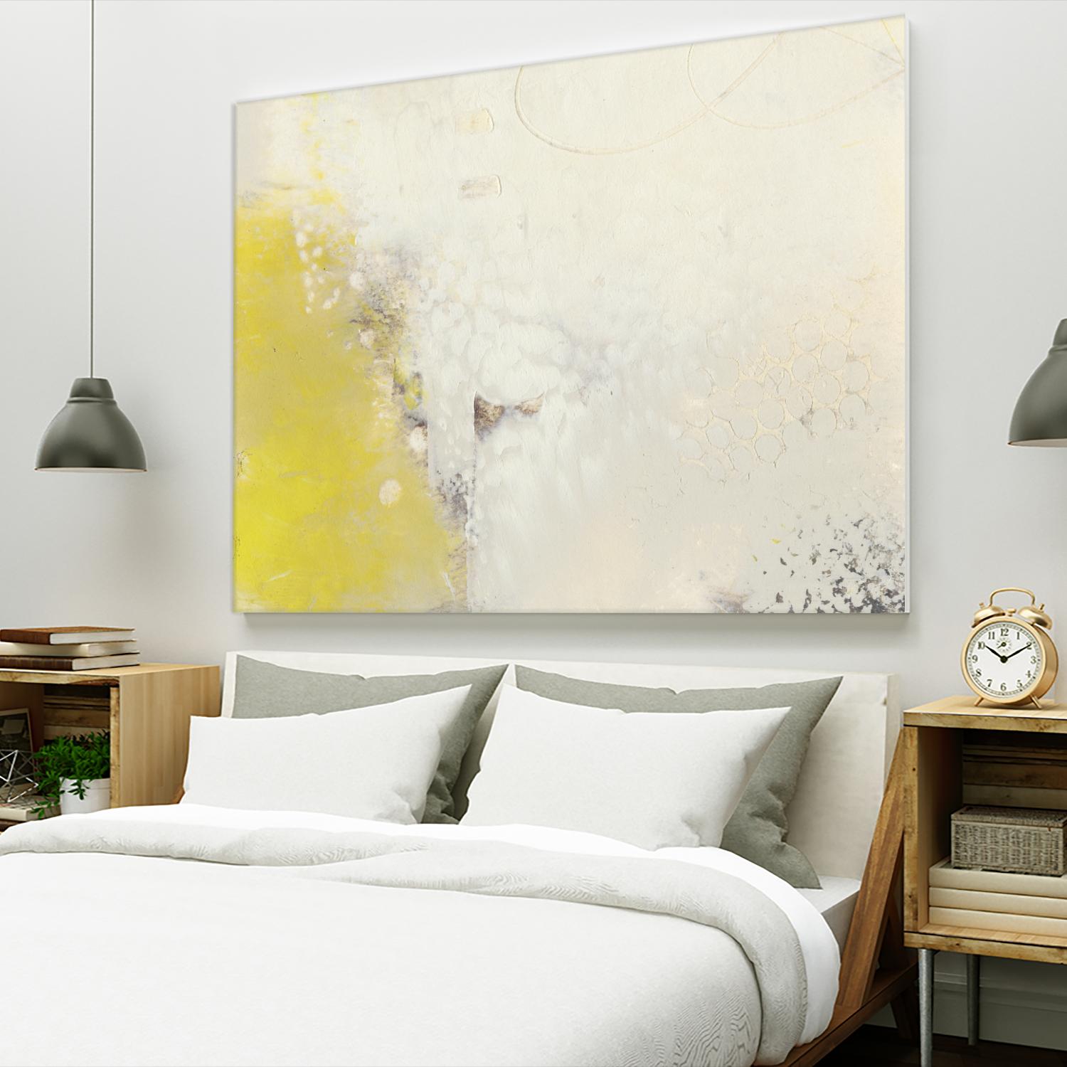Yellow Lux I by Sue Jachimiec on GIANT ART - yellow abstract