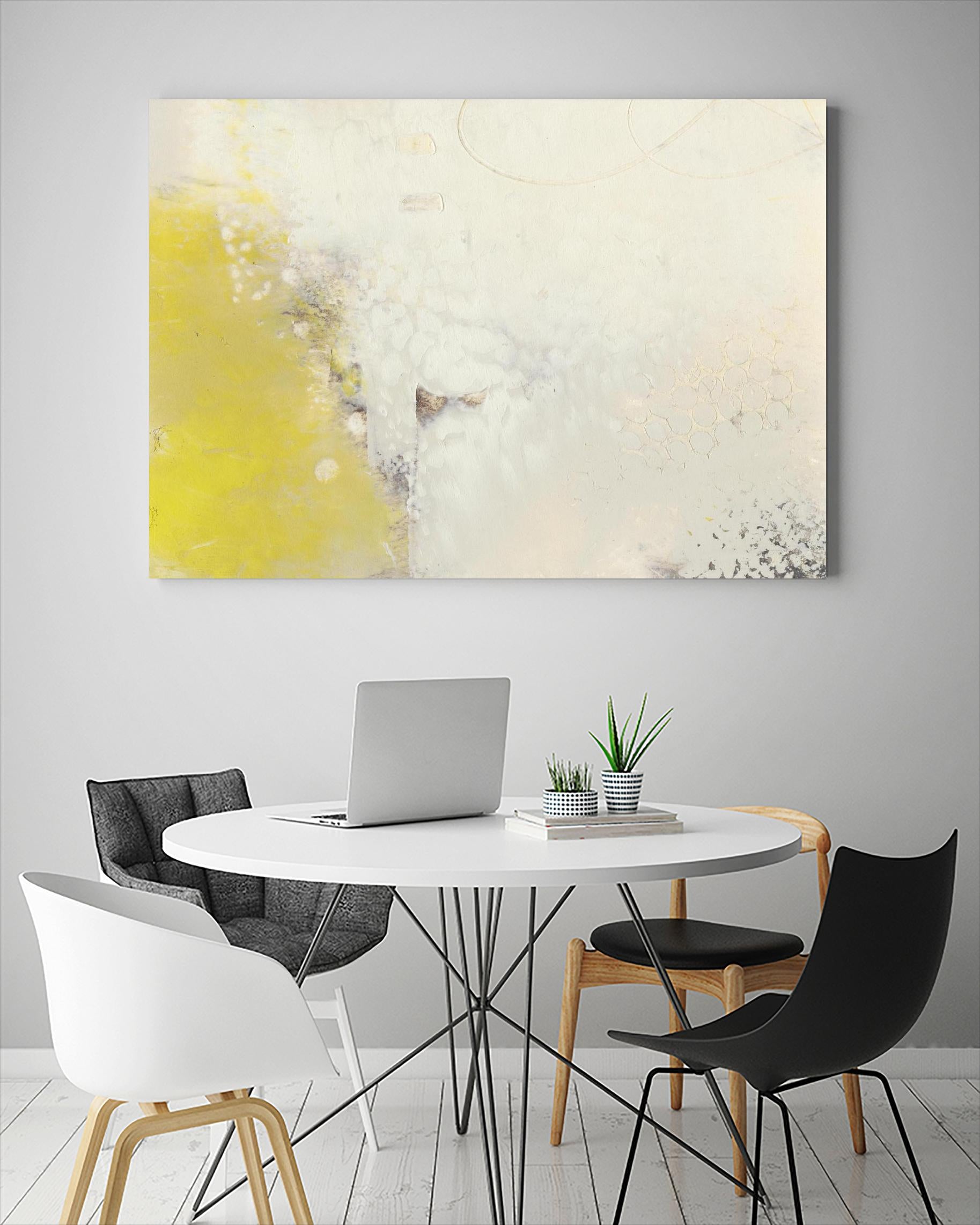 Yellow Lux I by Sue Jachimiec on GIANT ART - yellow abstract