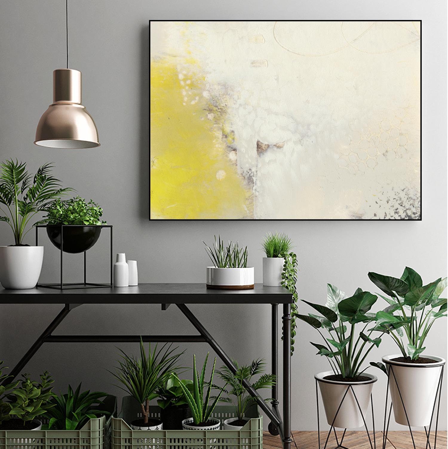 Yellow Lux I by Sue Jachimiec on GIANT ART - yellow abstract