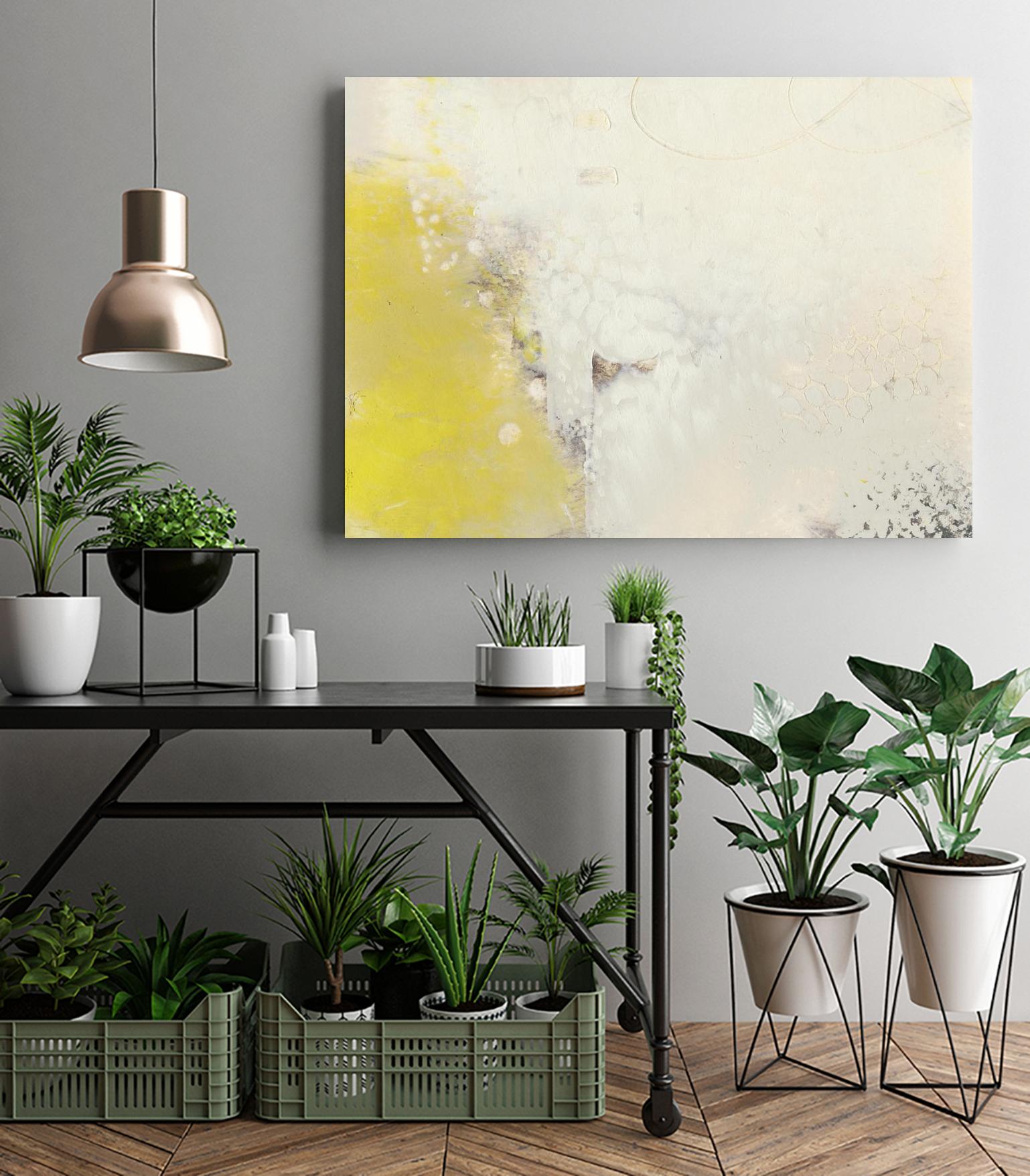 Yellow Lux I by Sue Jachimiec on GIANT ART - yellow abstract