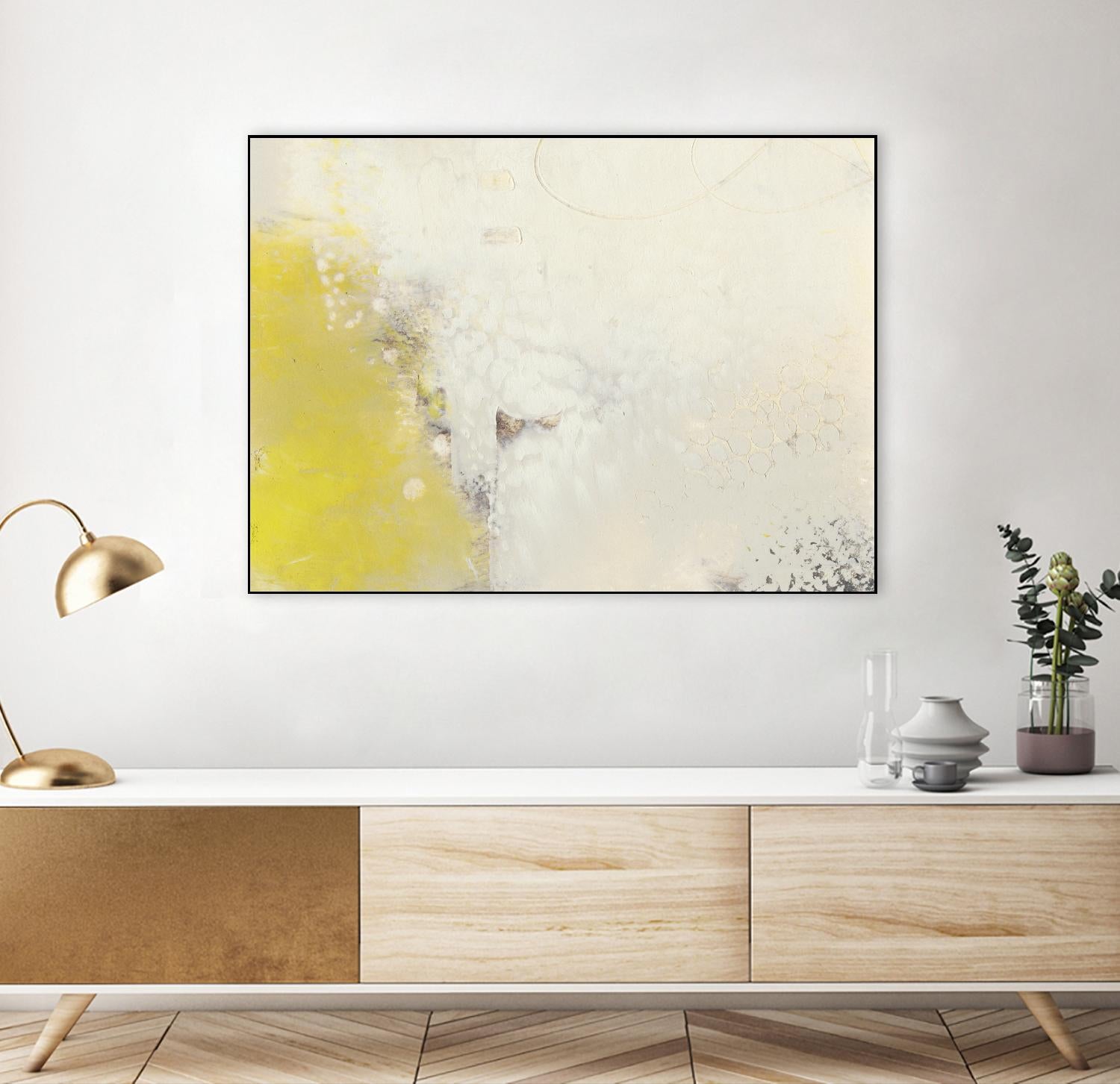 Yellow Lux I by Sue Jachimiec on GIANT ART - yellow abstract