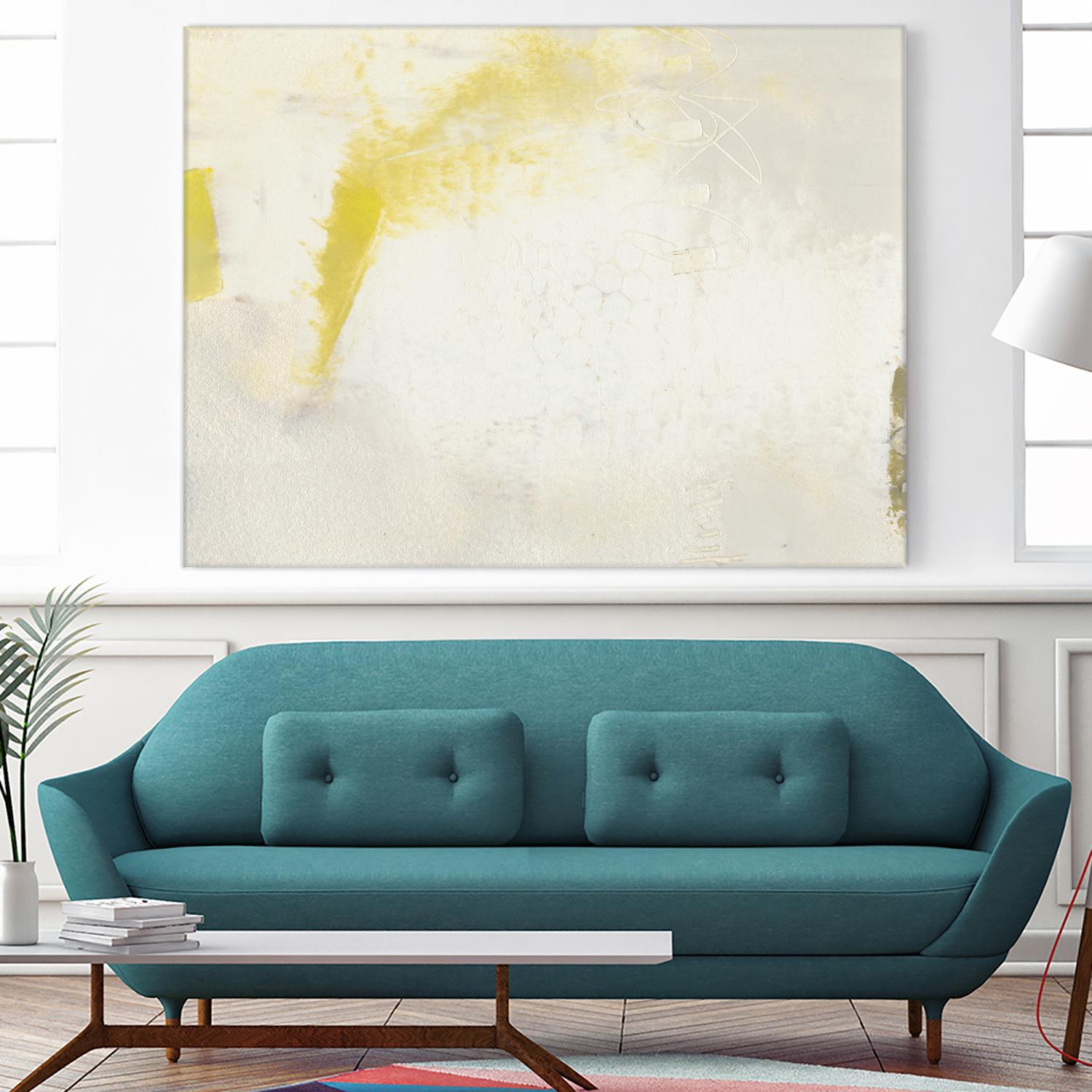 Yellow Lux II by Sue Jachimiec on GIANT ART - yellow abstract