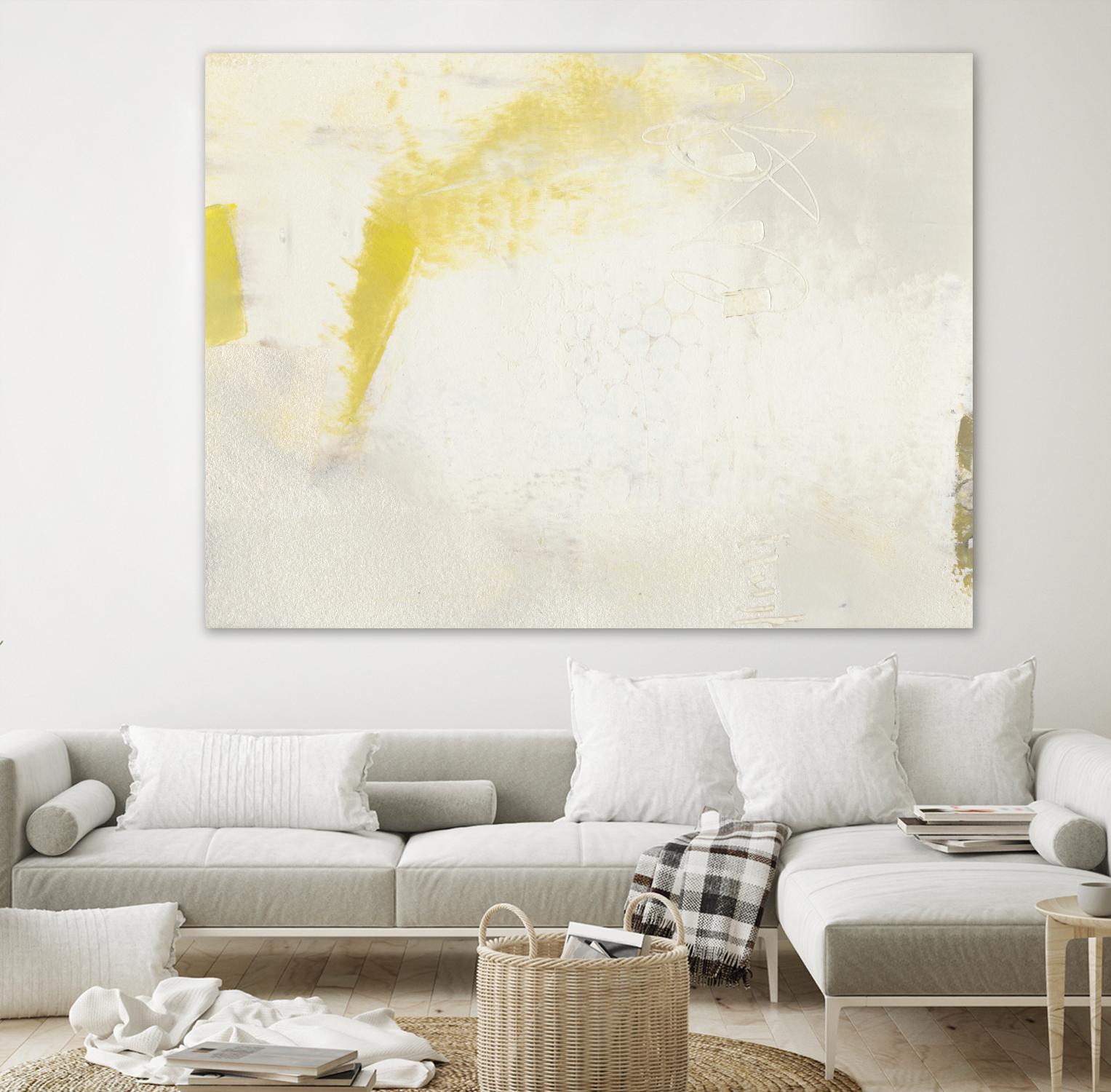 Yellow Lux II by Sue Jachimiec on GIANT ART - yellow abstract