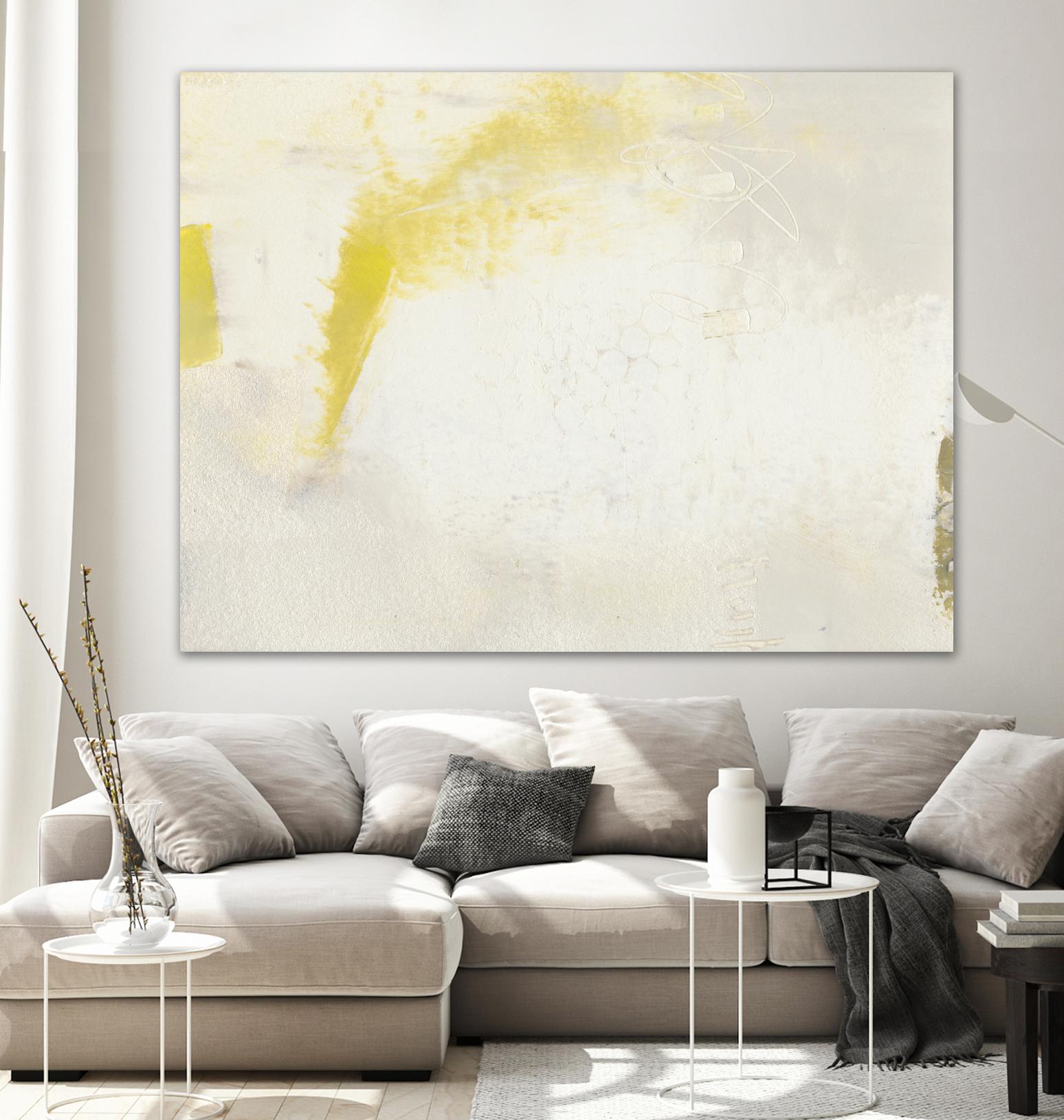 Yellow Lux II by Sue Jachimiec on GIANT ART - yellow abstract