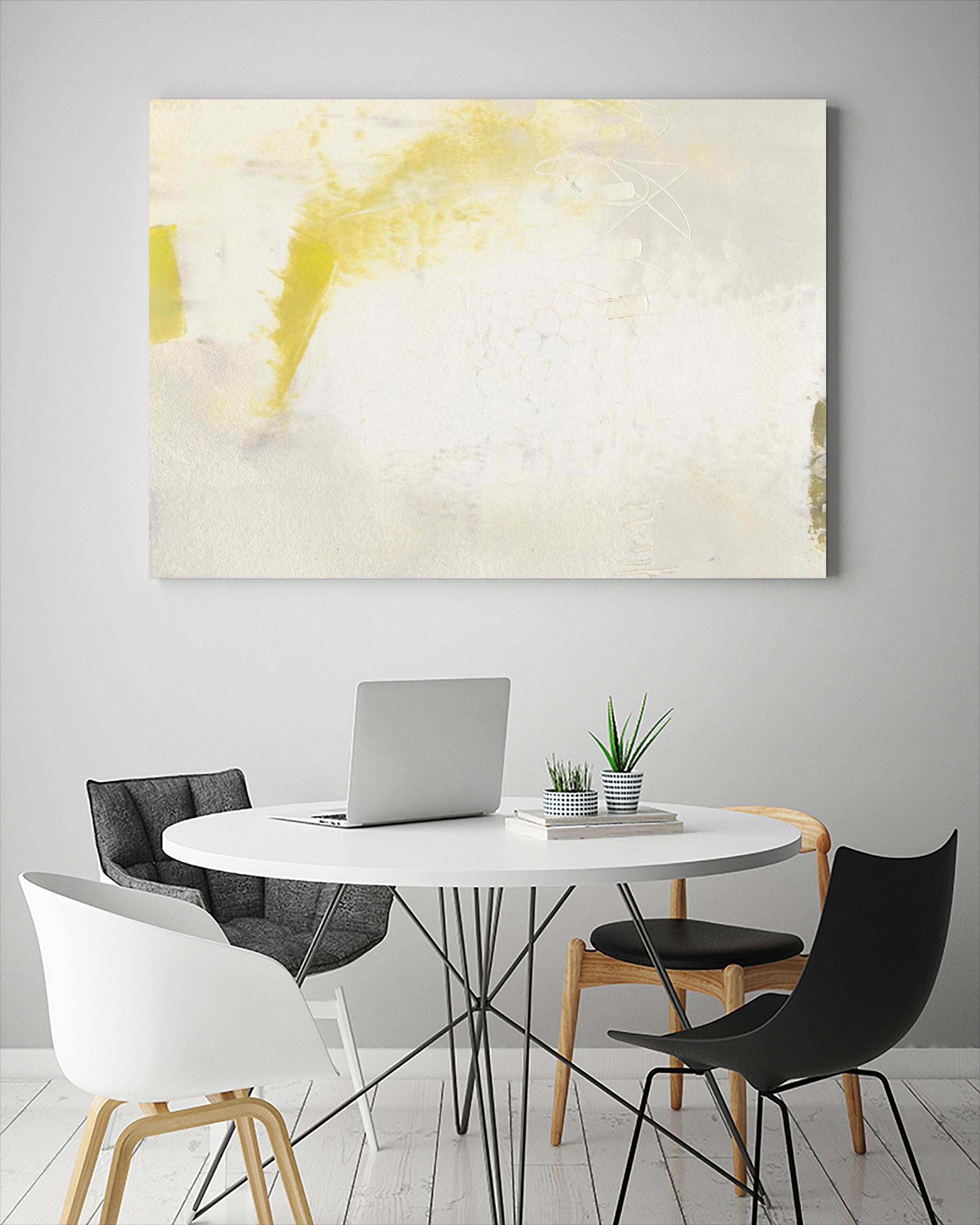 Yellow Lux II by Sue Jachimiec on GIANT ART - yellow abstract