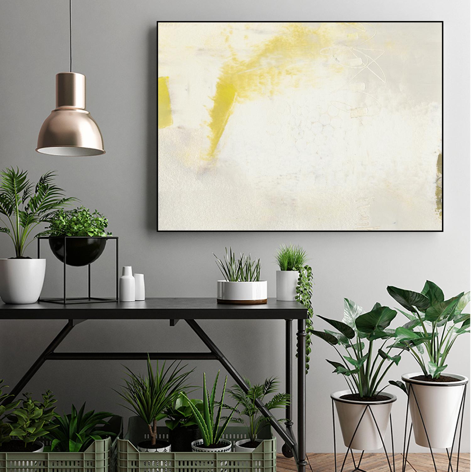 Yellow Lux II by Sue Jachimiec on GIANT ART - yellow abstract