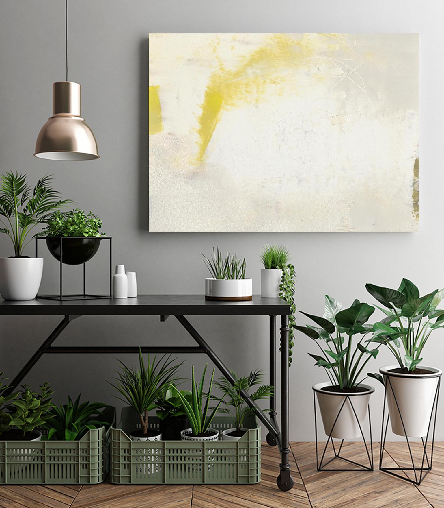 Yellow Lux II by Sue Jachimiec on GIANT ART - yellow abstract