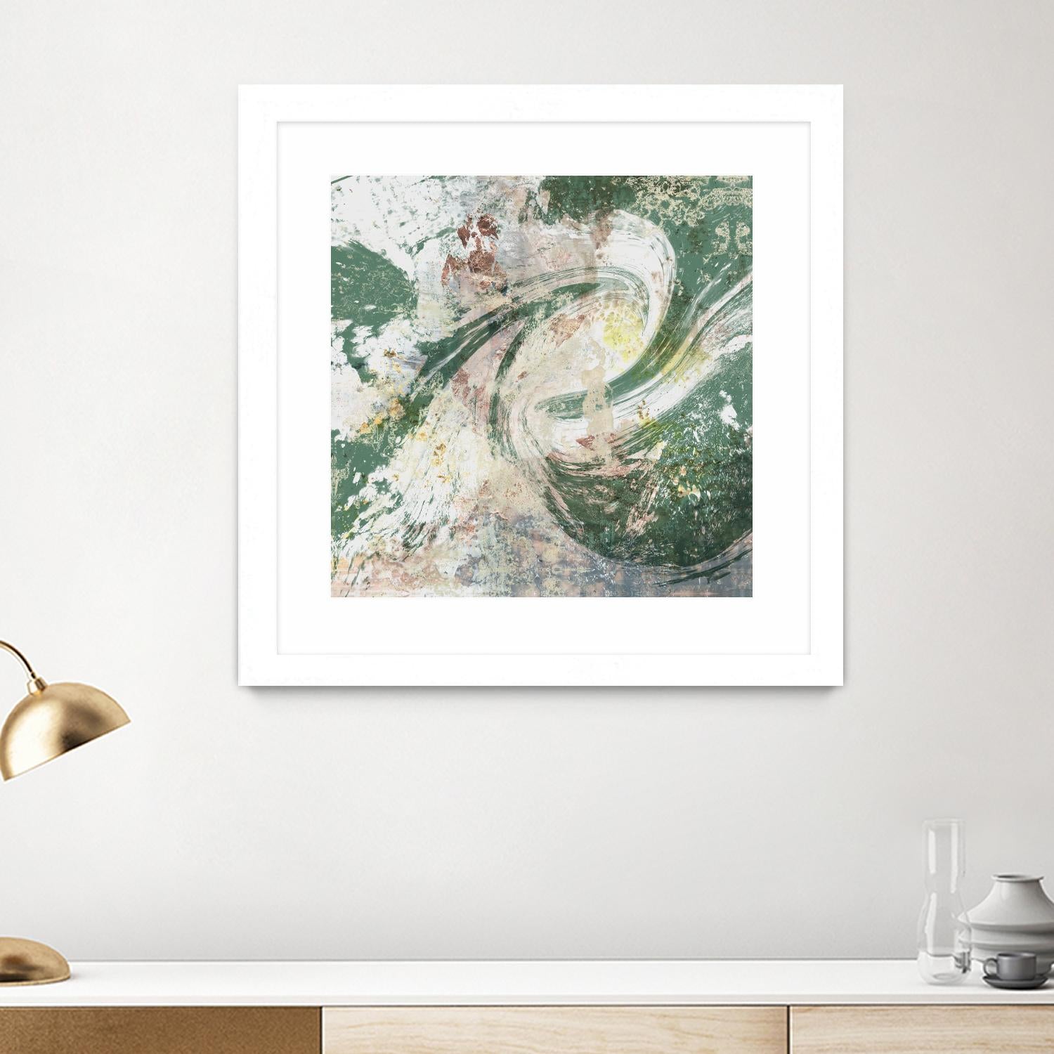 Emerald Aerial by Jennifer Goldberger on GIANT ART - green abstract