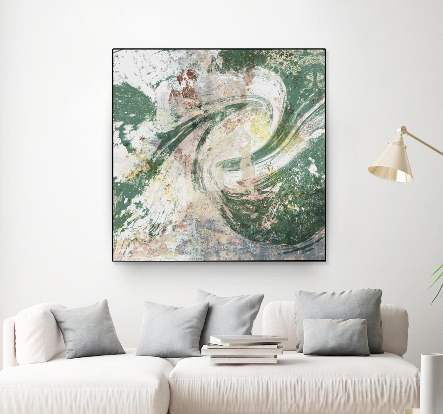 Emerald Aerial by Jennifer Goldberger on GIANT ART - green abstract