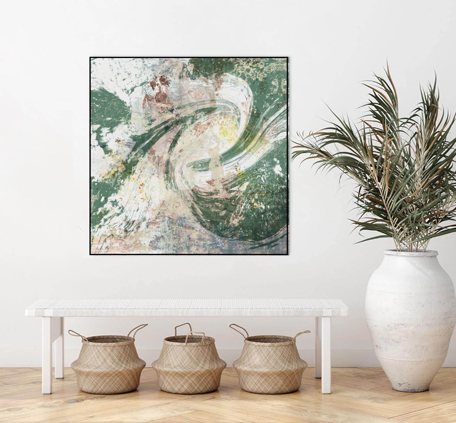 Emerald Aerial by Jennifer Goldberger on GIANT ART - green abstract