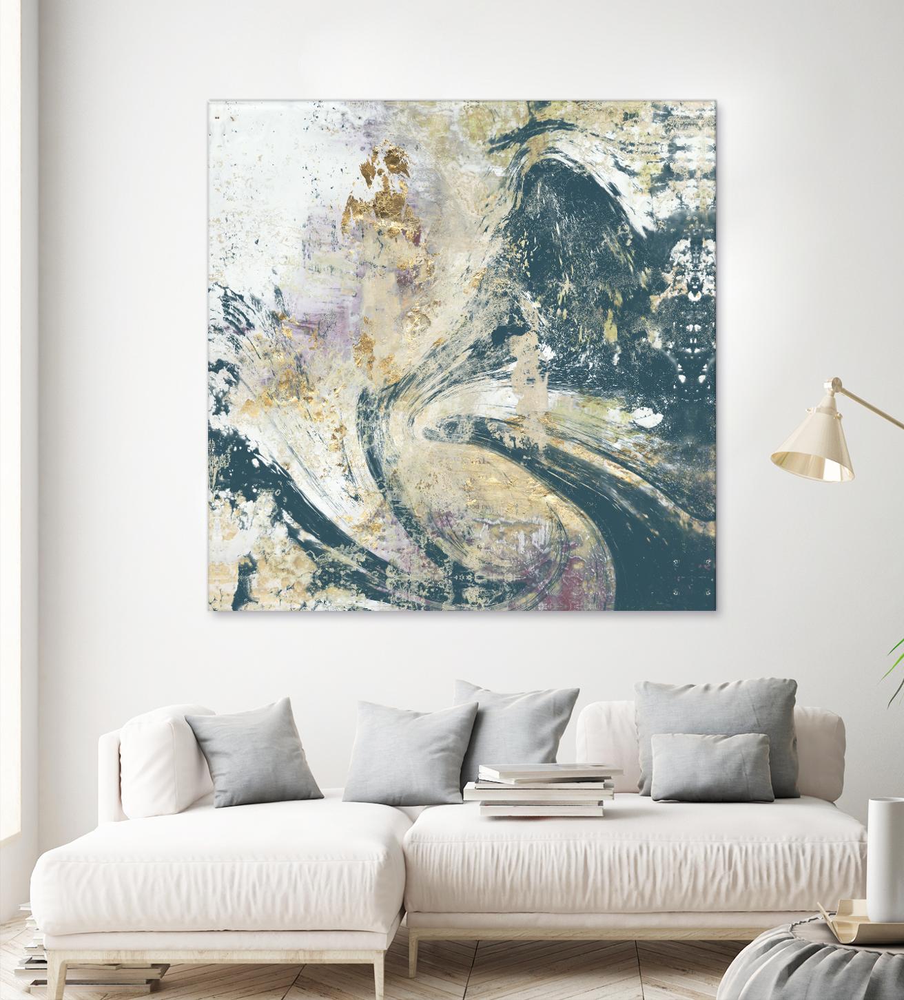 Teal Aerial by Jennifer Goldberger on GIANT ART - blue abstract