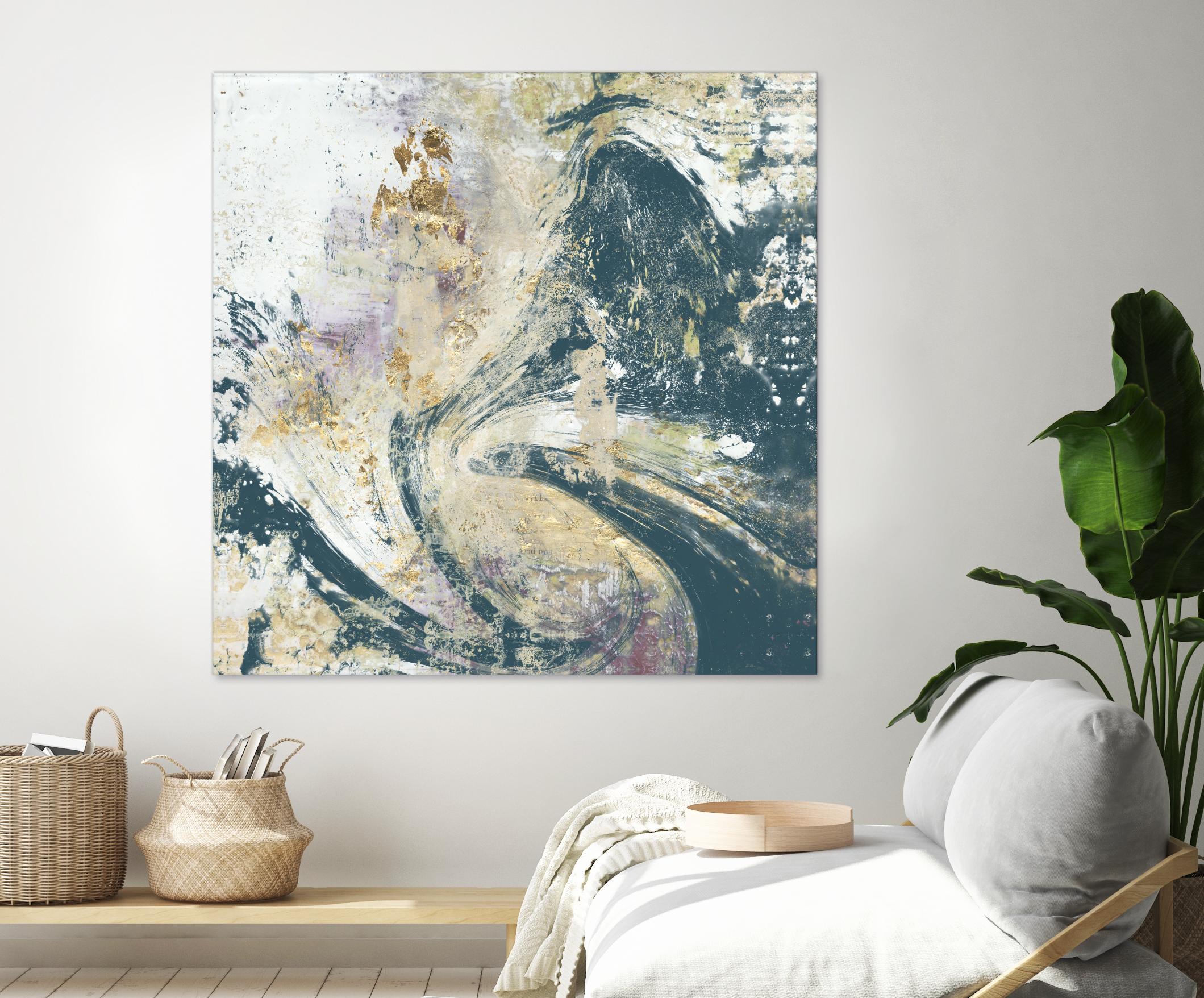 Teal Aerial by Jennifer Goldberger on GIANT ART - blue abstract