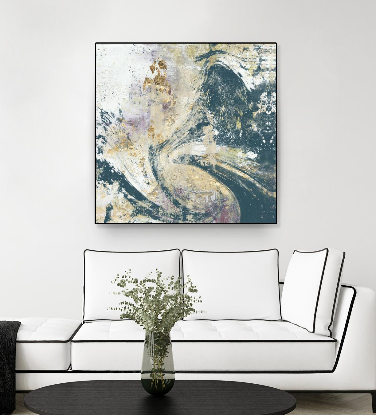 Teal Aerial by Jennifer Goldberger on GIANT ART - blue abstract