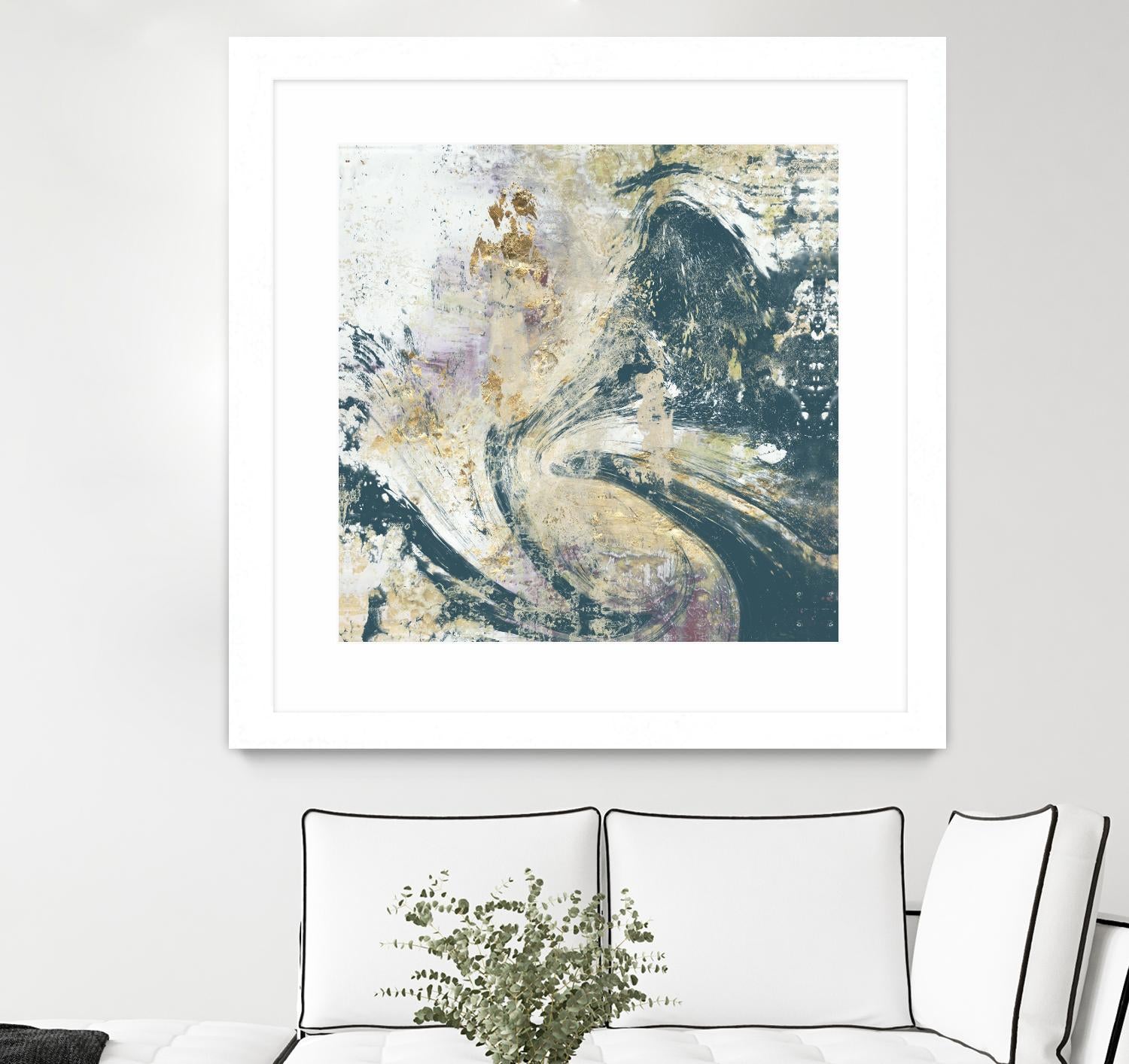 Teal Aerial by Jennifer Goldberger on GIANT ART - blue abstract