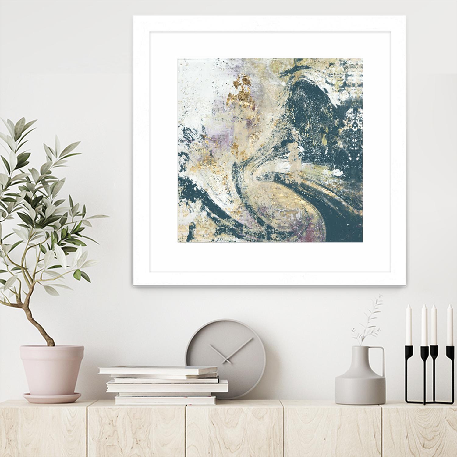 Teal Aerial by Jennifer Goldberger on GIANT ART - blue abstract