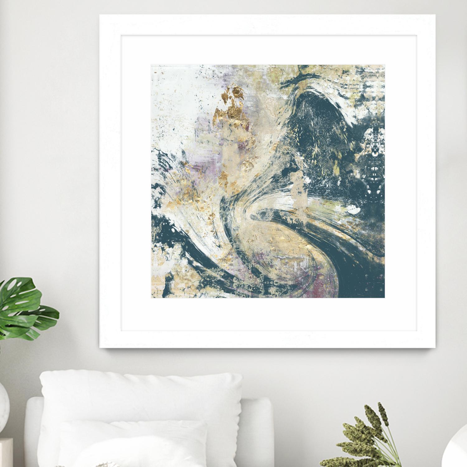 Teal Aerial by Jennifer Goldberger on GIANT ART - blue abstract