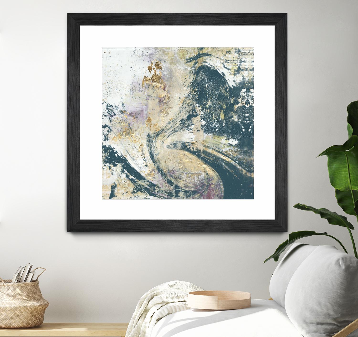 Teal Aerial by Jennifer Goldberger on GIANT ART - blue abstract