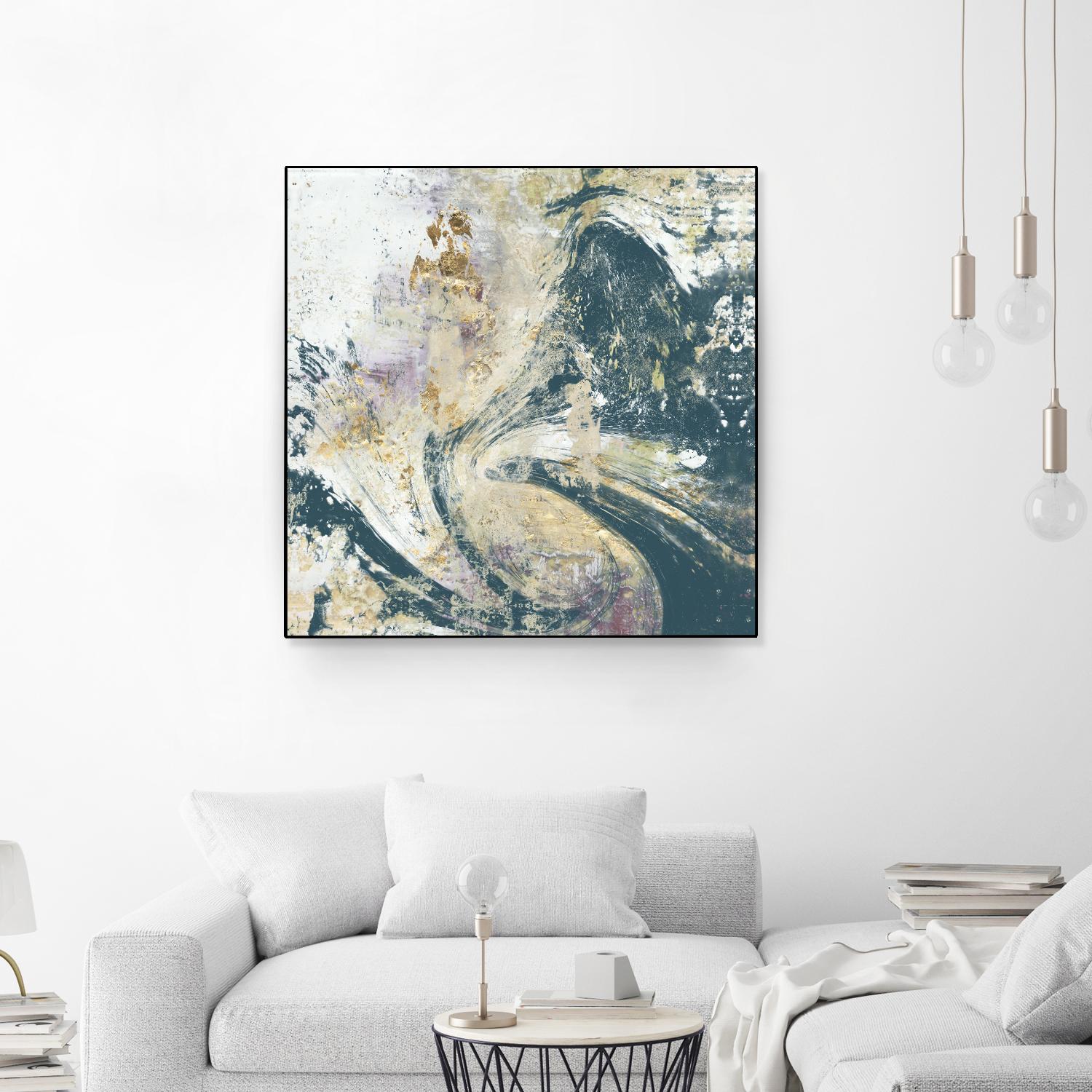 Teal Aerial by Jennifer Goldberger on GIANT ART - blue abstract