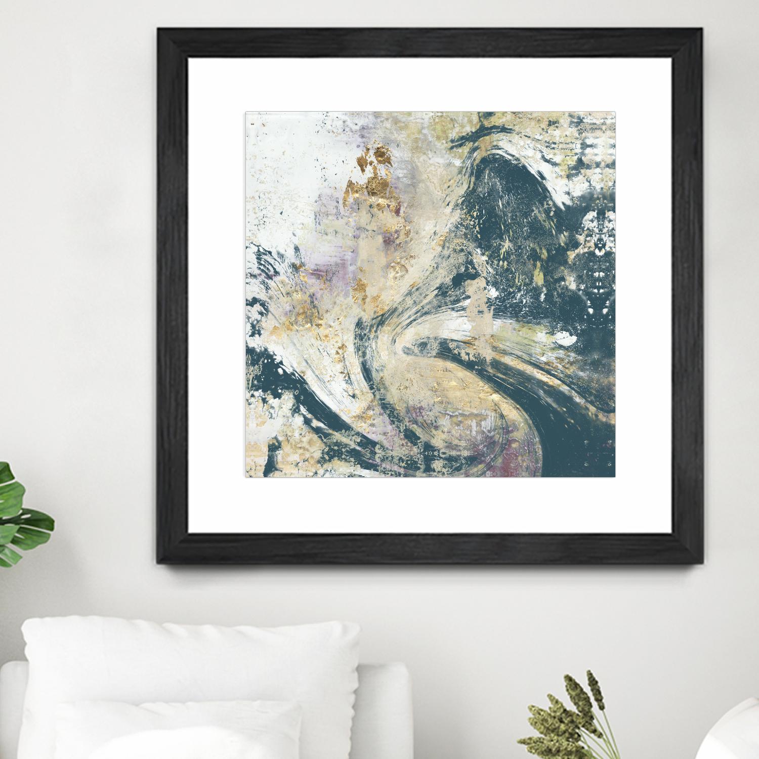 Teal Aerial by Jennifer Goldberger on GIANT ART - blue abstract