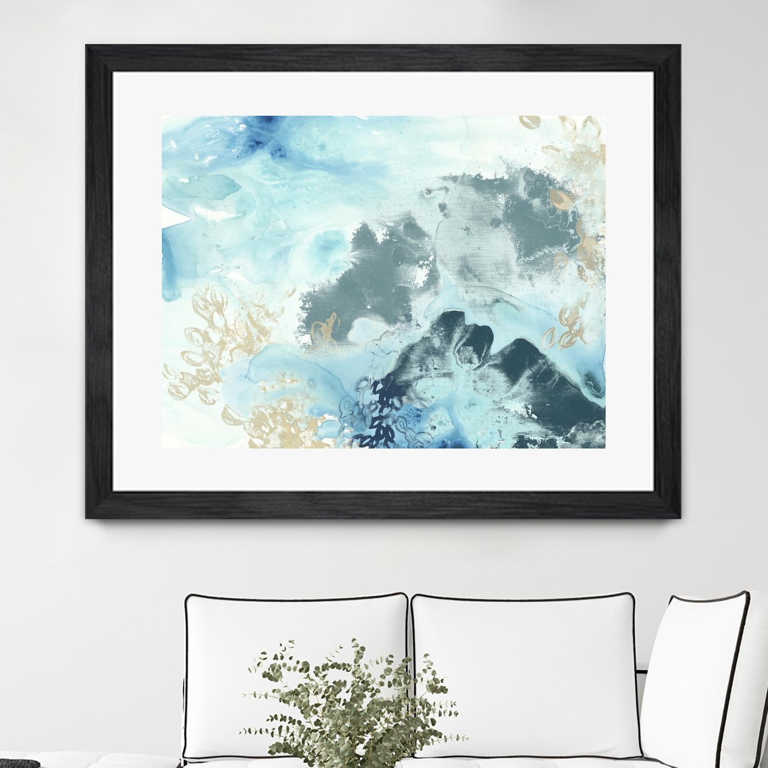 Aqua Wave Form I by June Erica Vess on GIANT ART - blue abstract