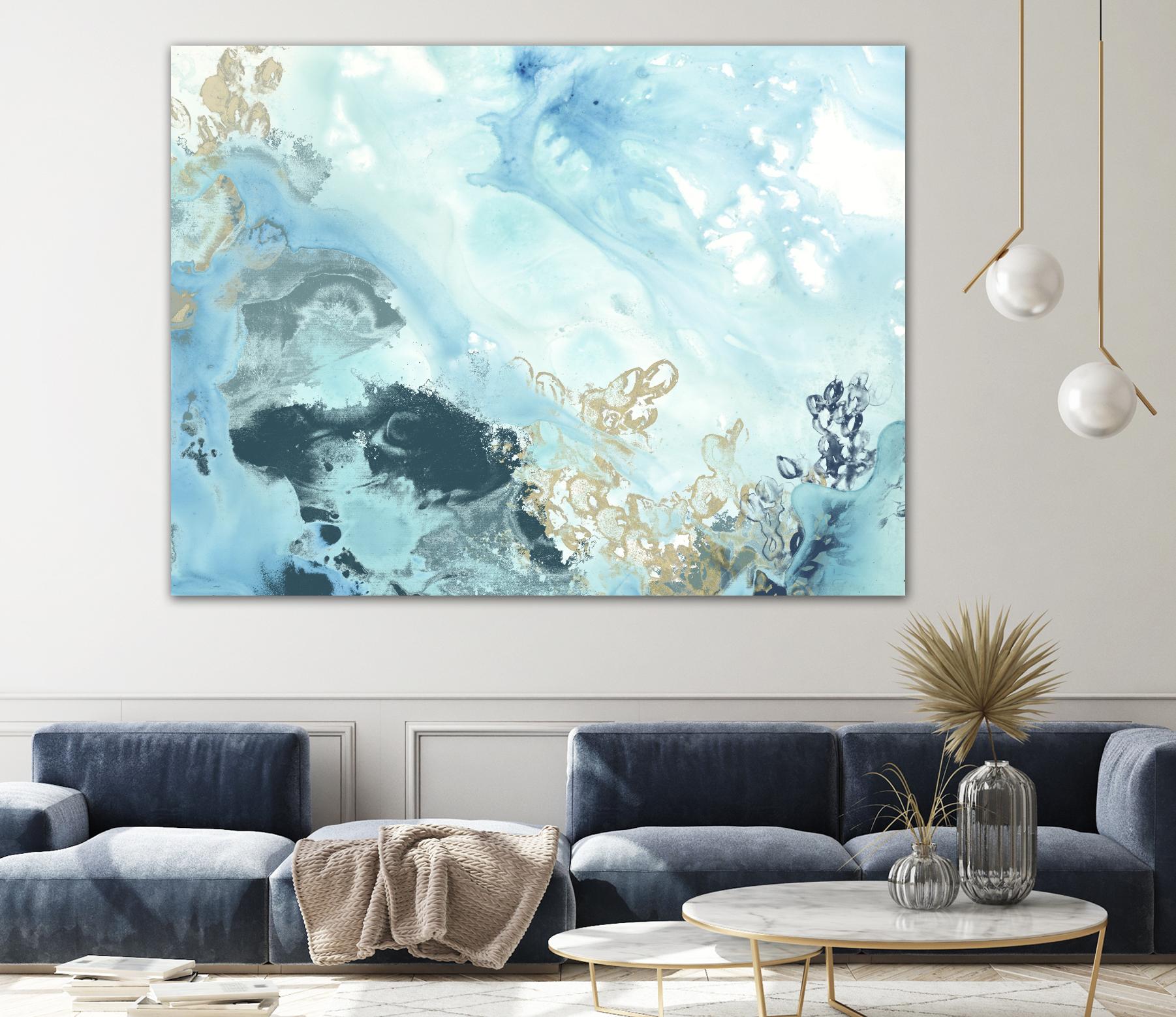 Aqua Wave Form II by June Erica Vess on GIANT ART - blue abstract