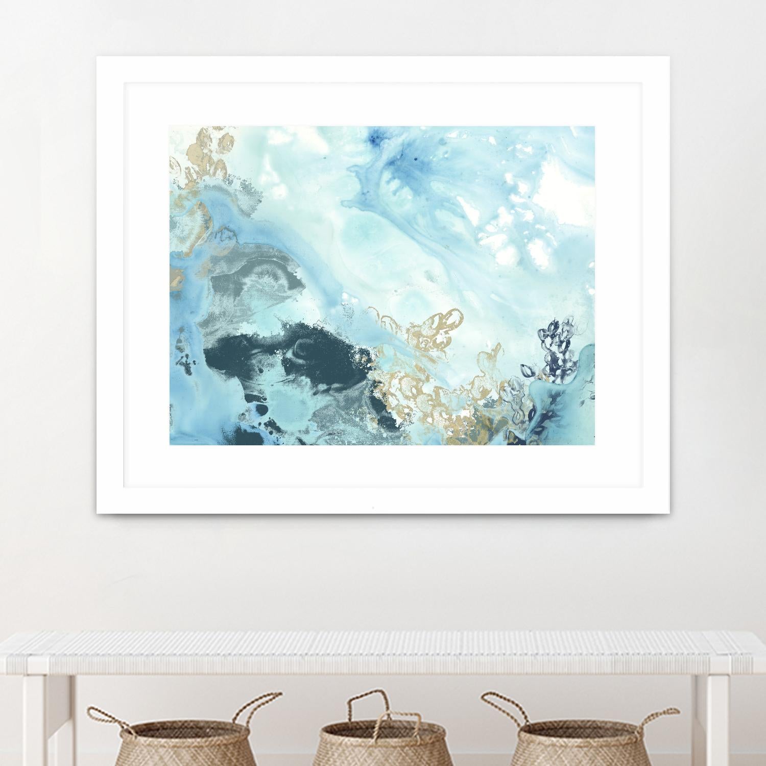 Aqua Wave Form II by June Erica Vess on GIANT ART - blue abstract