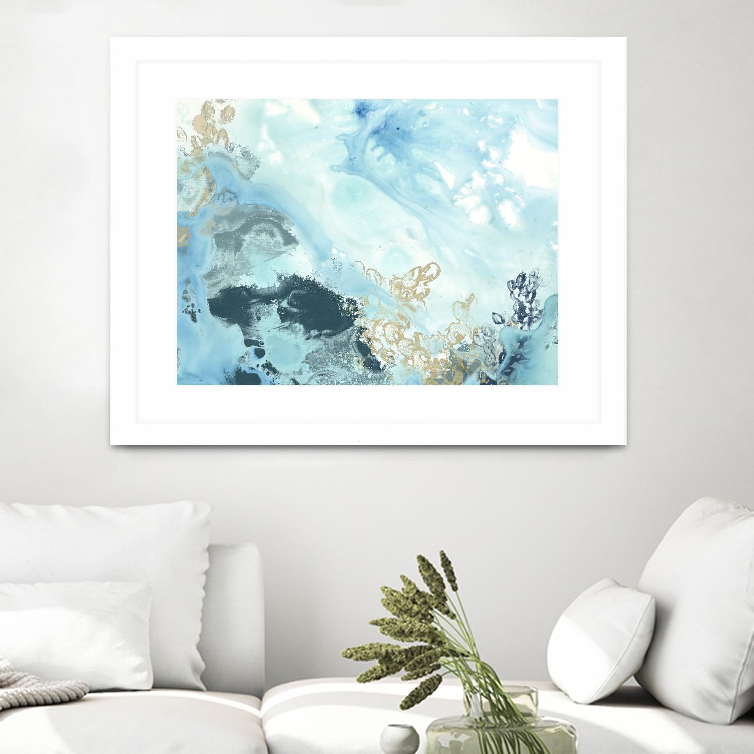 Aqua Wave Form II by June Erica Vess on GIANT ART - blue abstract