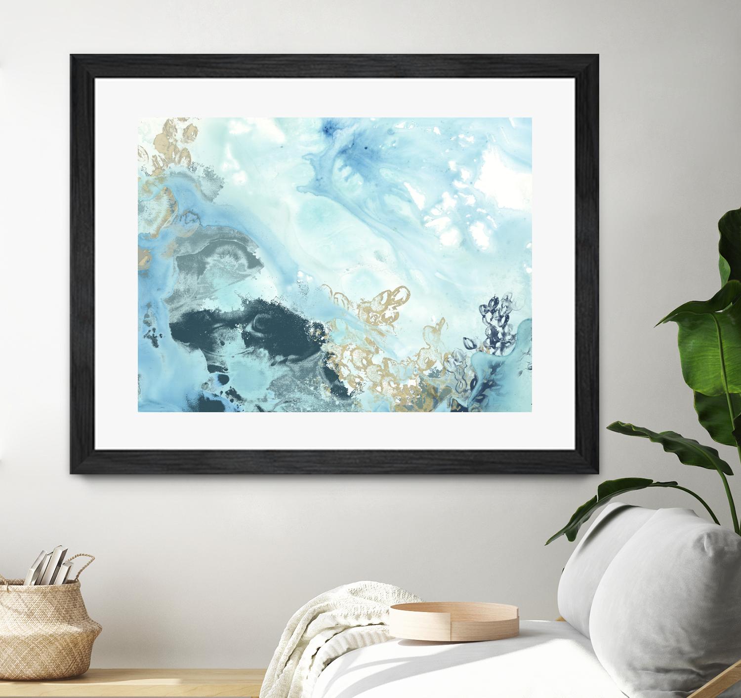 Aqua Wave Form II by June Erica Vess on GIANT ART - blue abstract