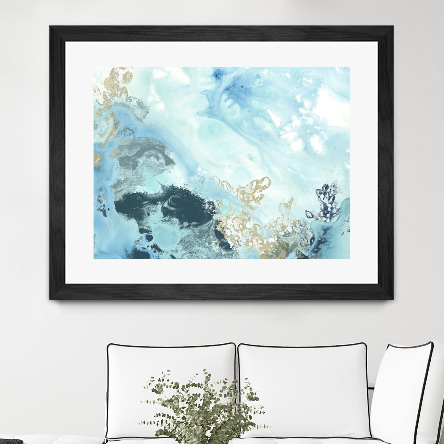 Aqua Wave Form II by June Erica Vess on GIANT ART - blue abstract