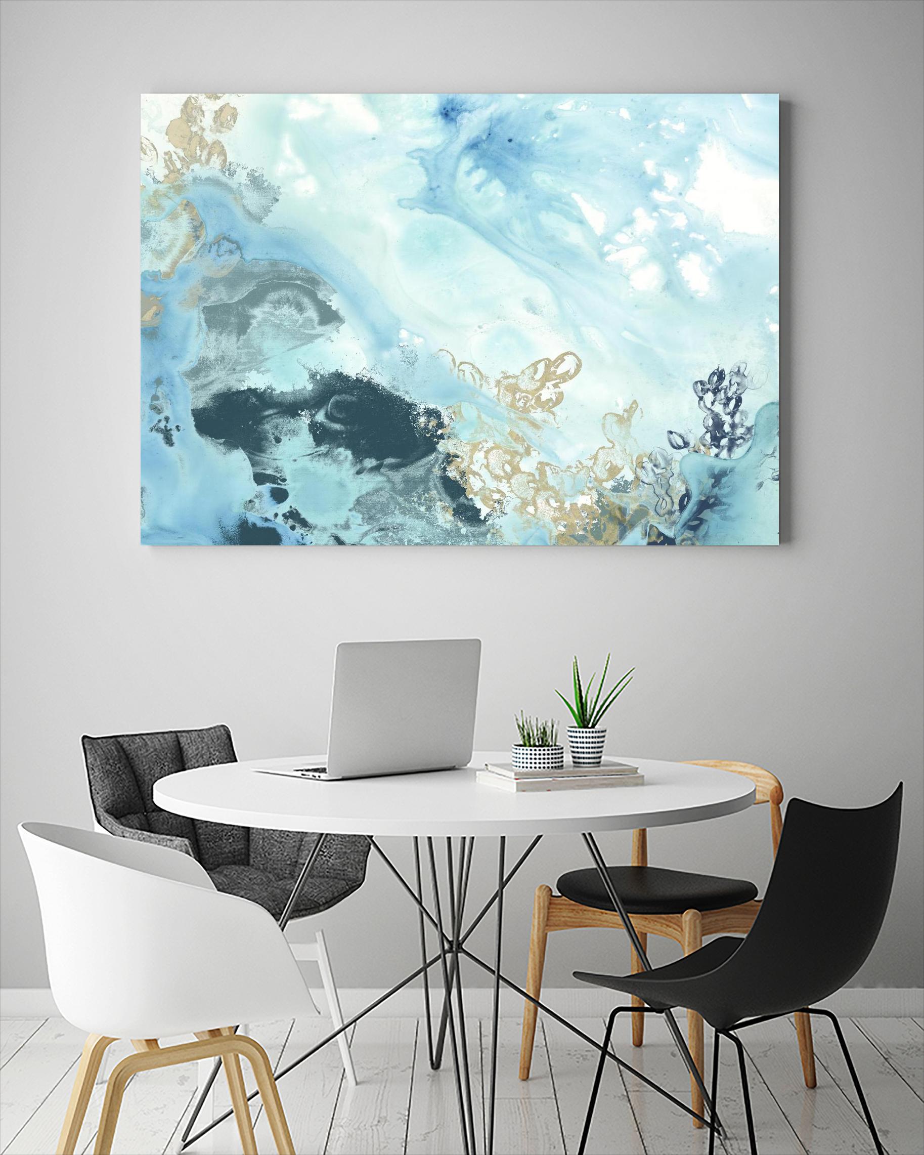 Aqua Wave Form II by June Erica Vess on GIANT ART - blue abstract