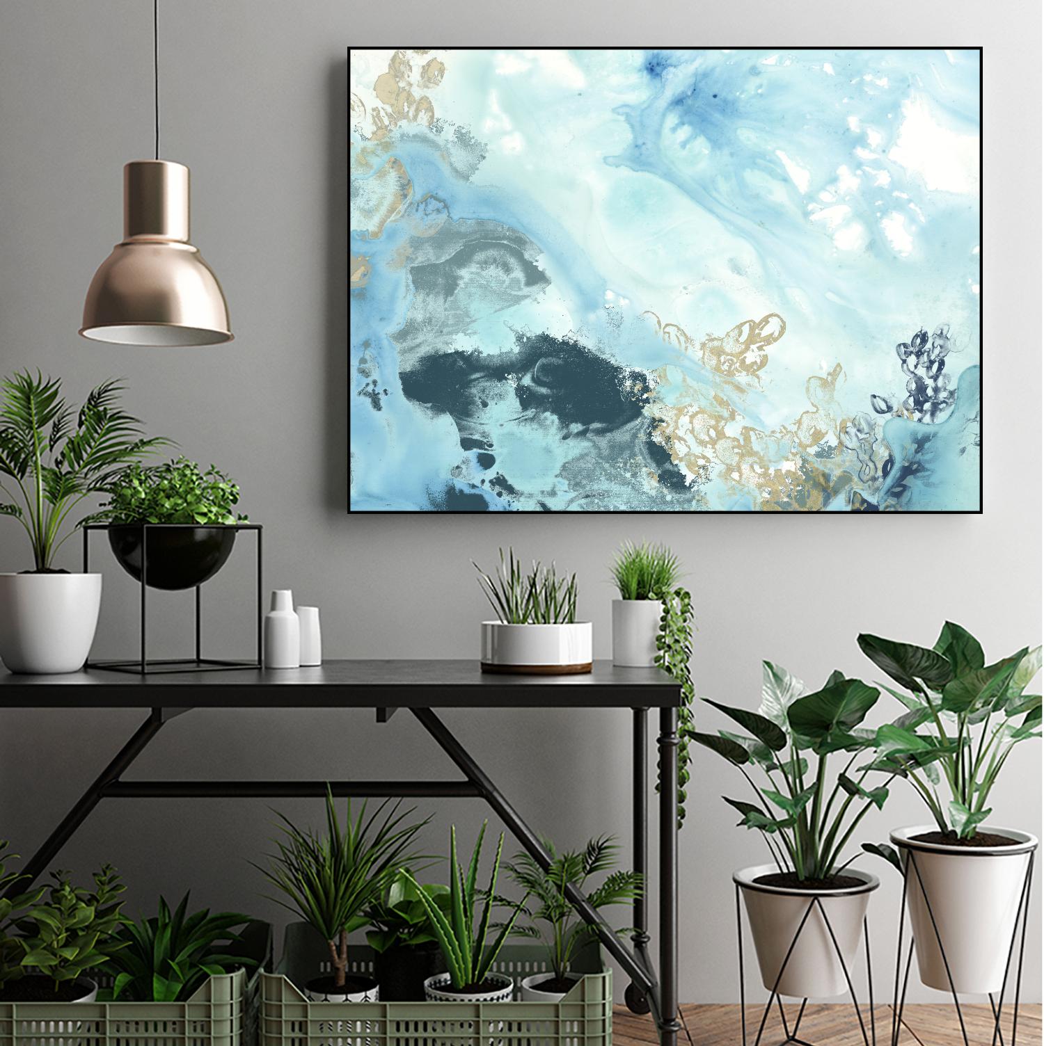 Aqua Wave Form II by June Erica Vess on GIANT ART - blue abstract