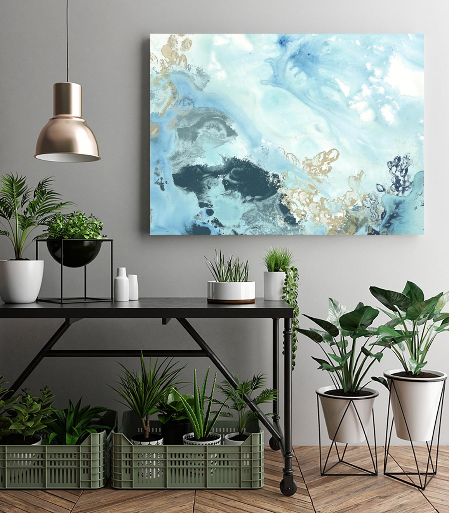 Aqua Wave Form II by June Erica Vess on GIANT ART - blue abstract