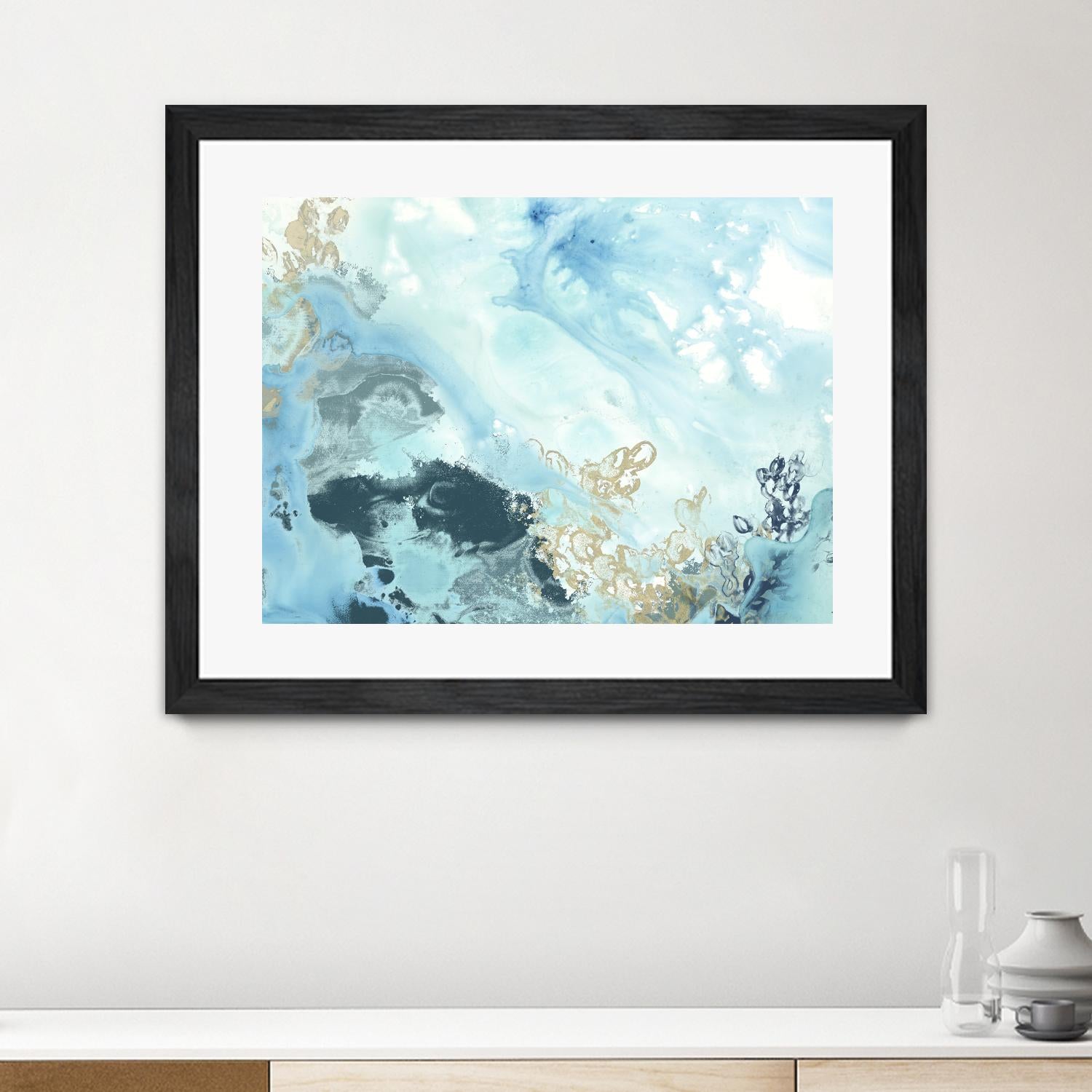 Aqua Wave Form II by June Erica Vess on GIANT ART - blue abstract