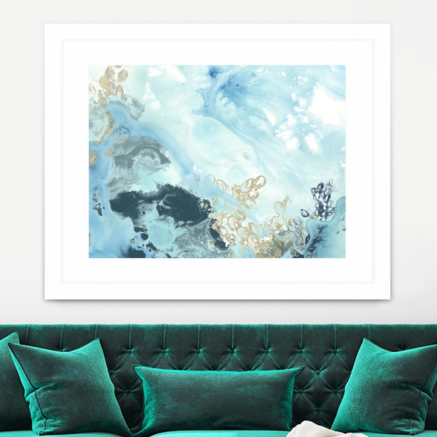 Aqua Wave Form II by June Erica Vess on GIANT ART - blue abstract