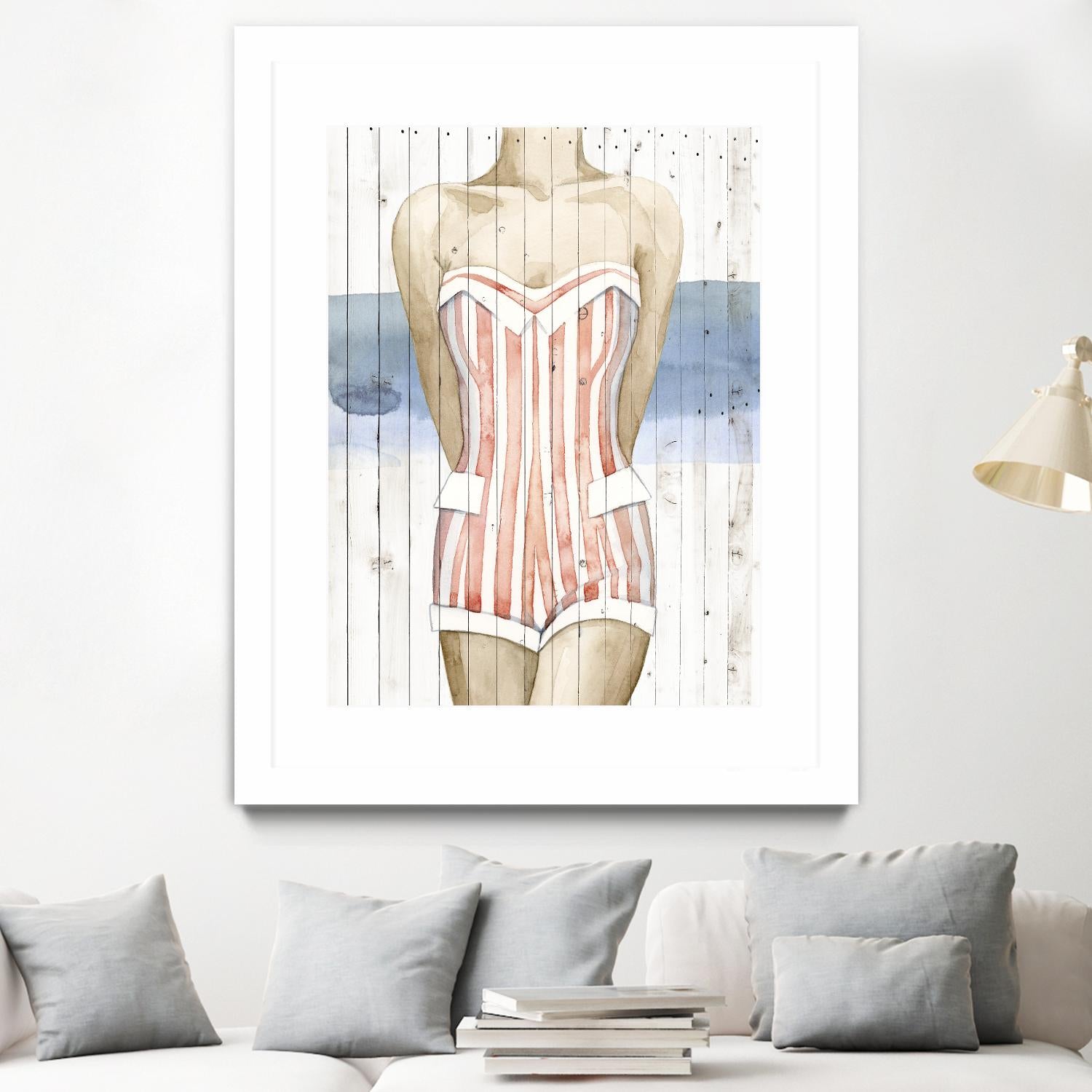 Bygone Bathers II by Grace Popp on GIANT ART - red fashion