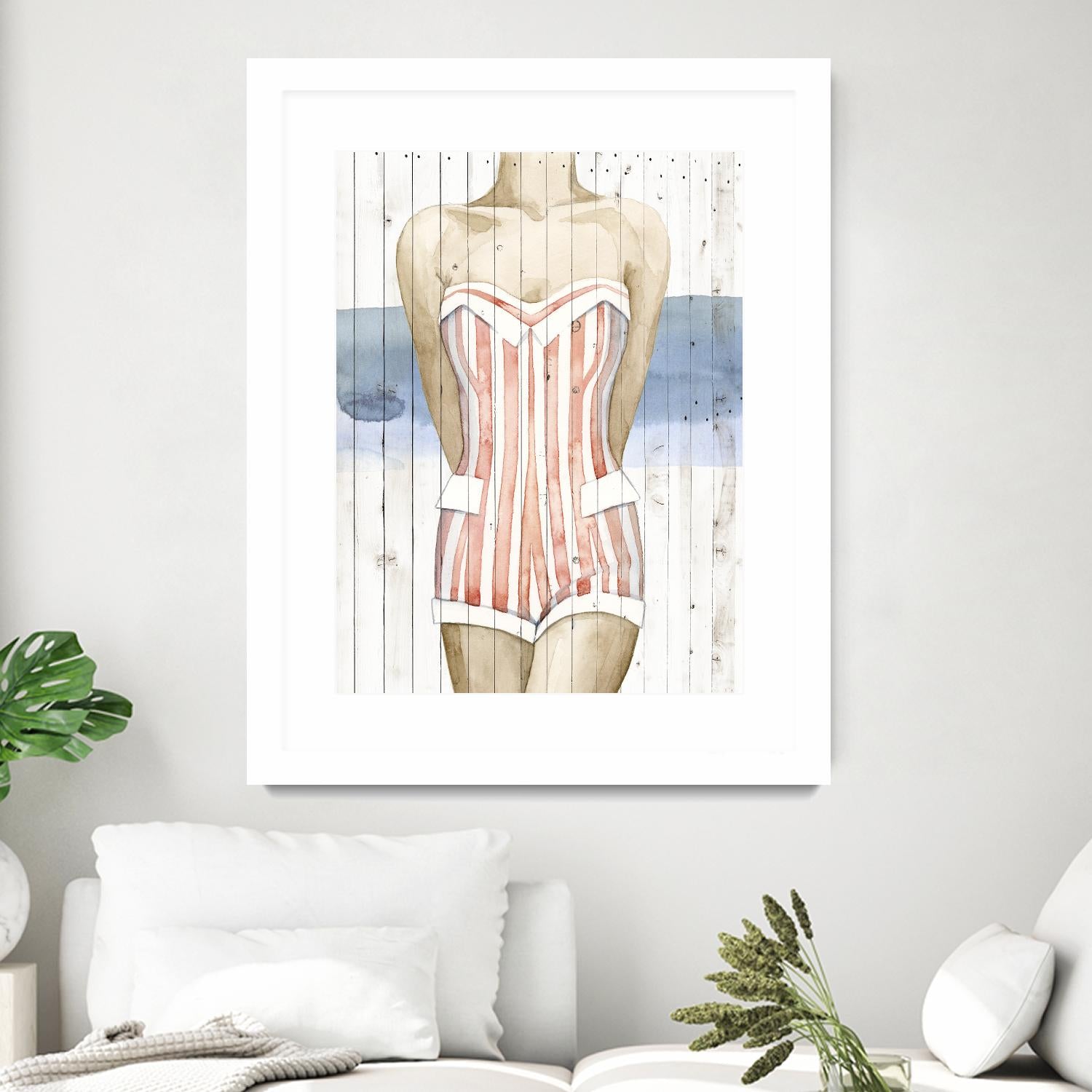 Bygone Bathers II by Grace Popp on GIANT ART - red fashion