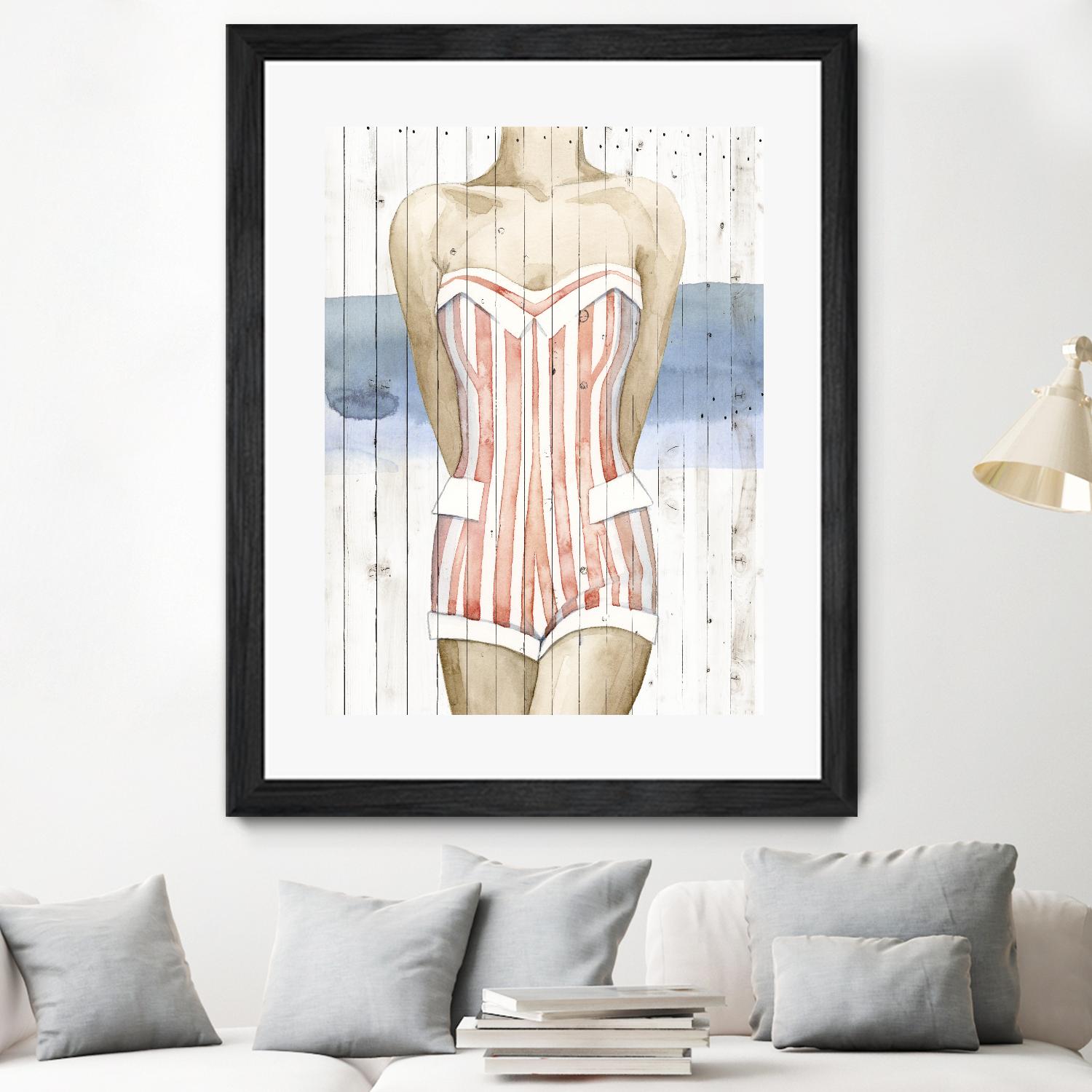 Bygone Bathers II by Grace Popp on GIANT ART - red fashion