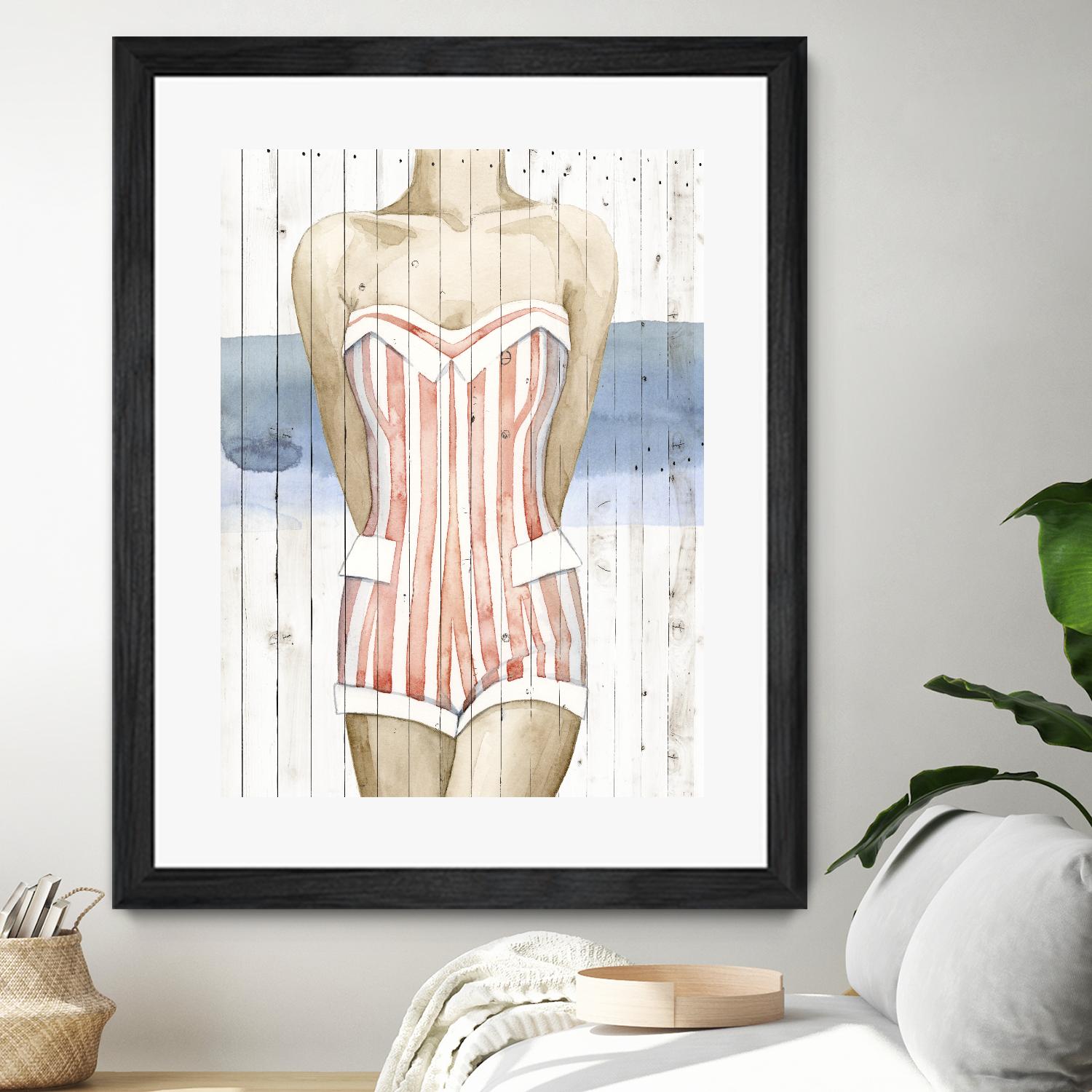 Bygone Bathers II by Grace Popp on GIANT ART - red fashion