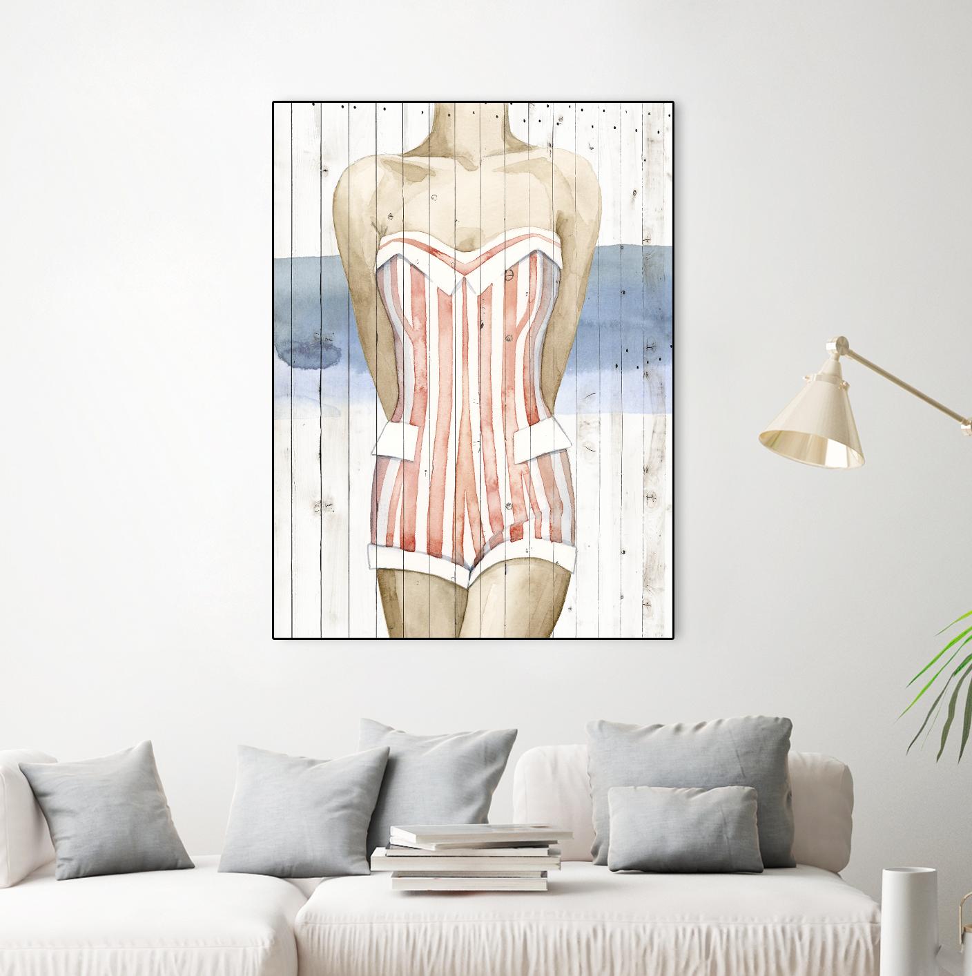 Bygone Bathers II by Grace Popp on GIANT ART - red fashion