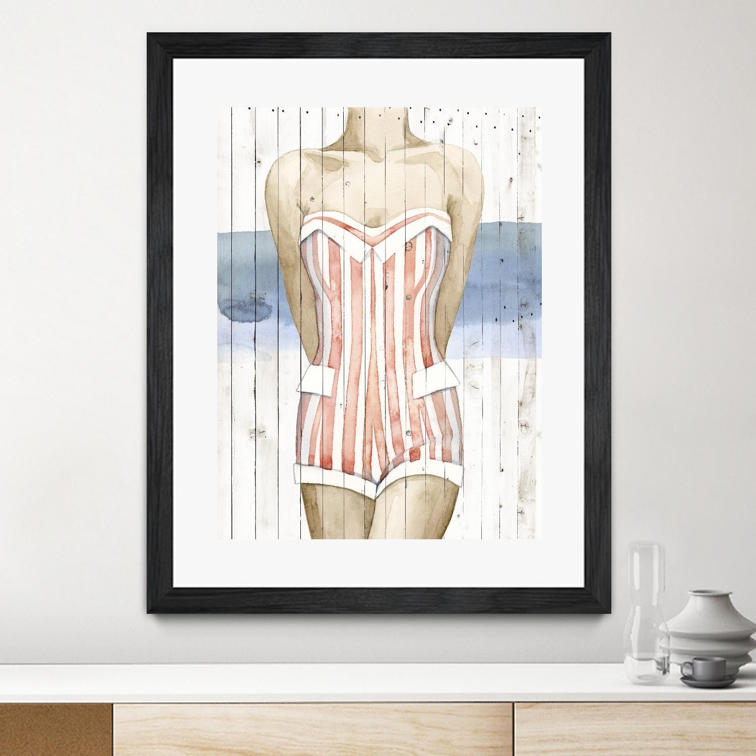 Bygone Bathers II by Grace Popp on GIANT ART - red fashion