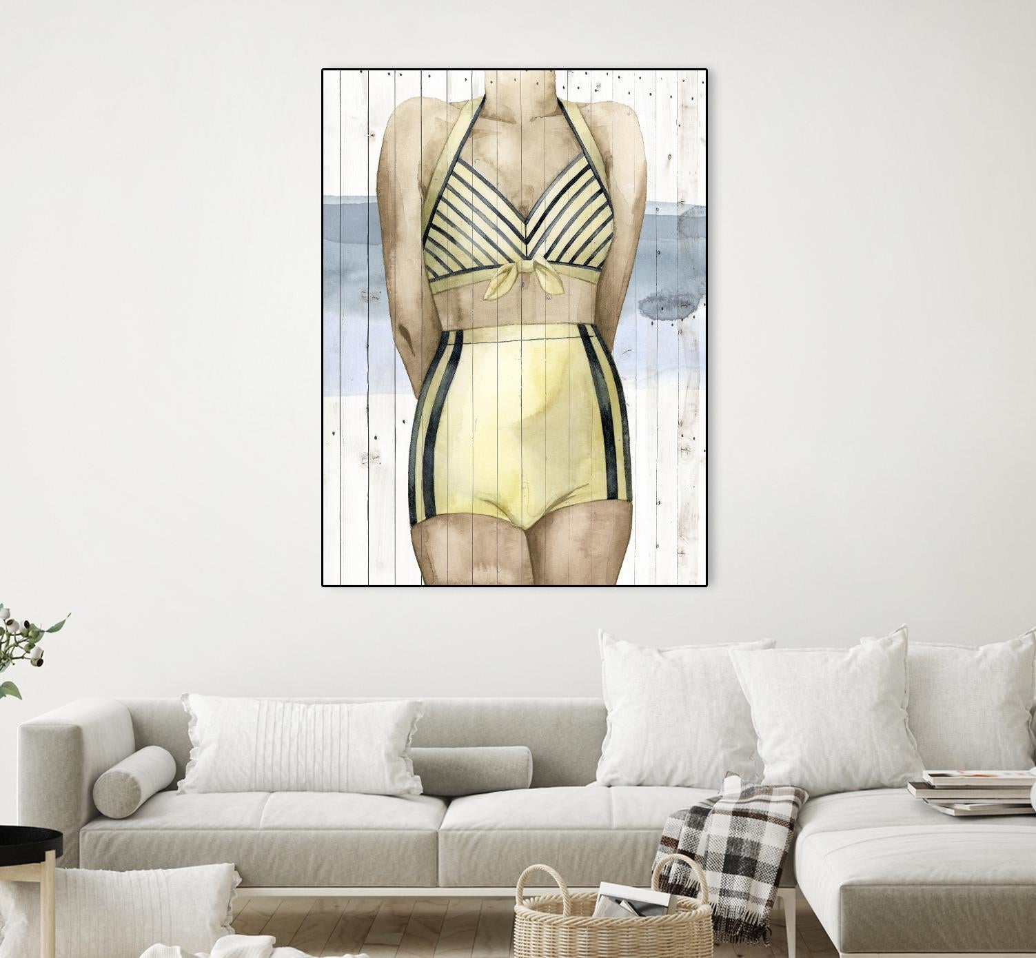 Bygone Bathers III by Grace Popp on GIANT ART - yellow fashion