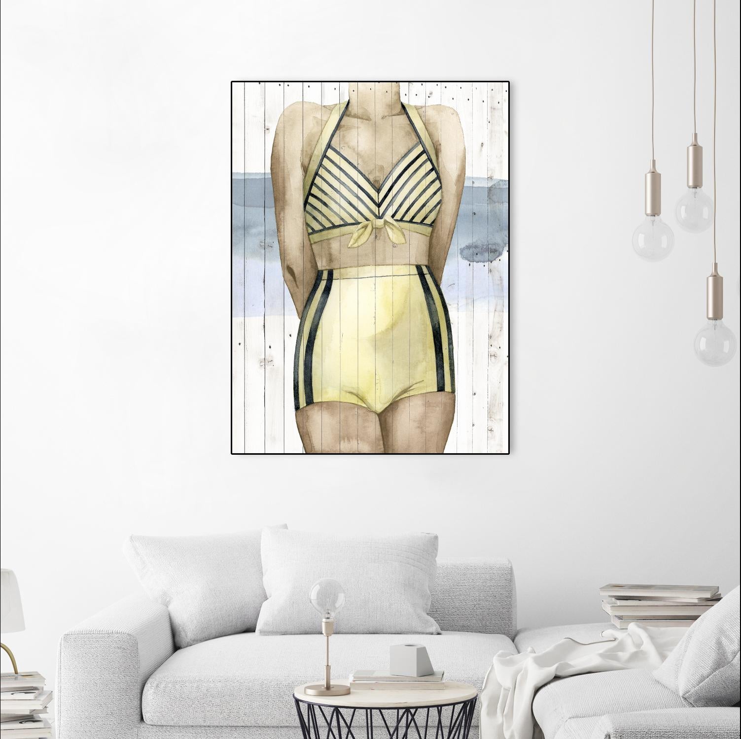 Bygone Bathers III by Grace Popp on GIANT ART - yellow fashion