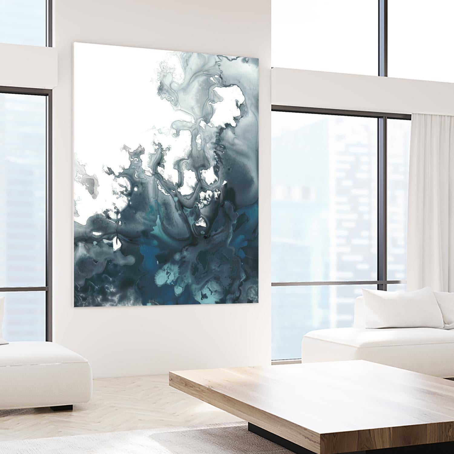 Indigo Tempest I by June Erica Vess on GIANT ART - green abstract