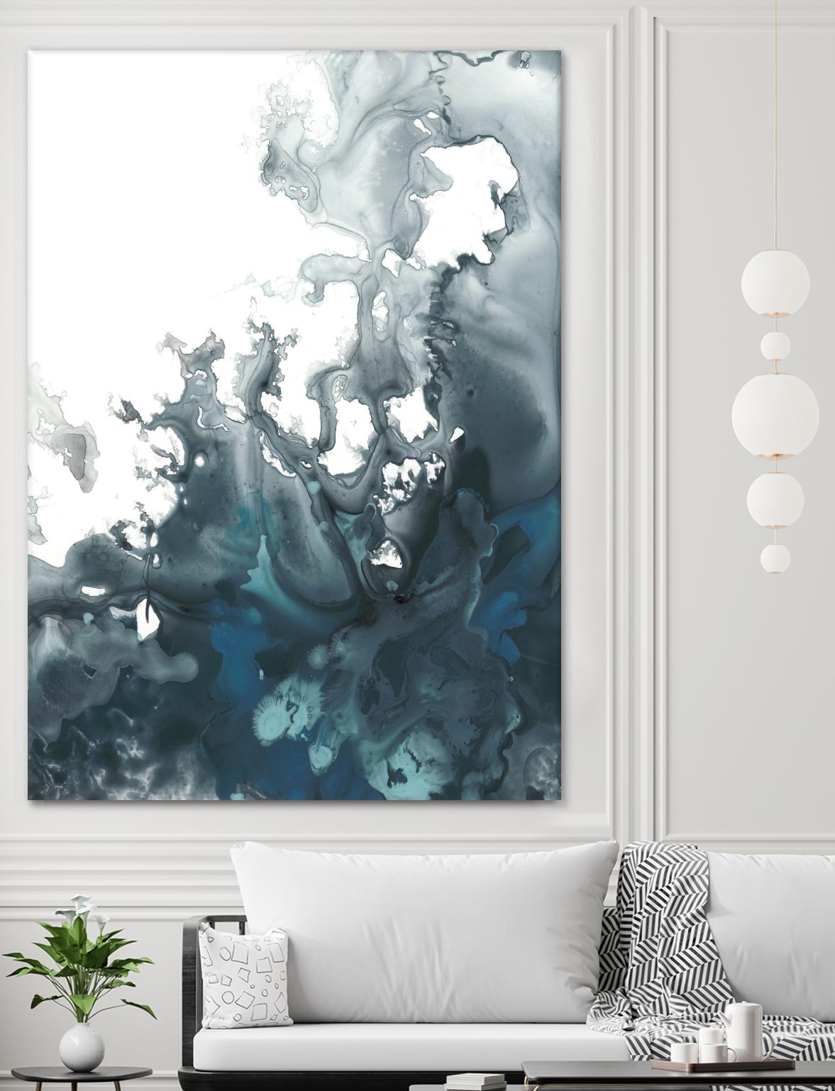 Indigo Tempest I by June Erica Vess on GIANT ART - green abstract