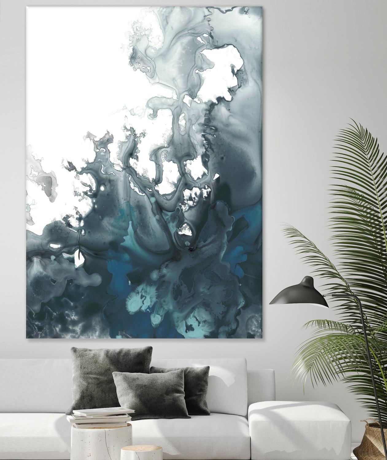 Indigo Tempest I by June Erica Vess on GIANT ART - green abstract