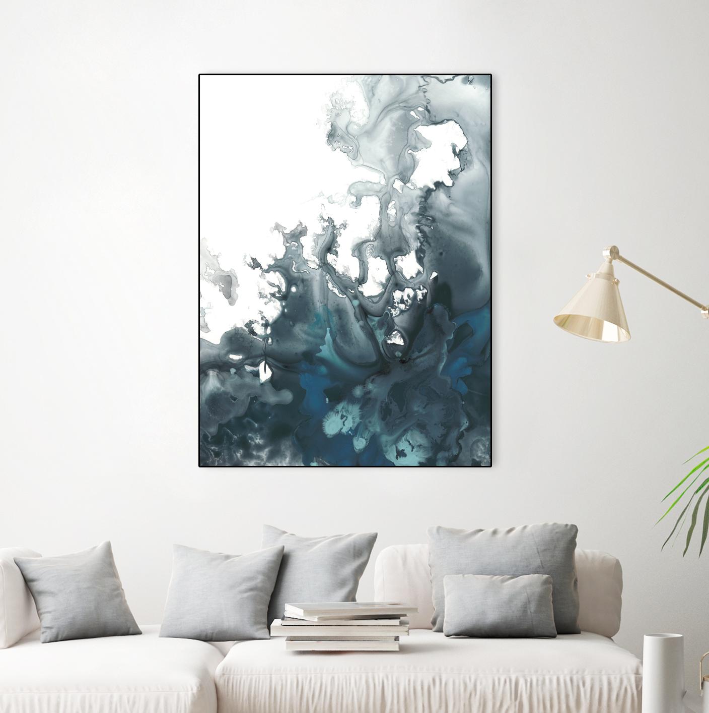 Indigo Tempest I by June Erica Vess on GIANT ART - green abstract