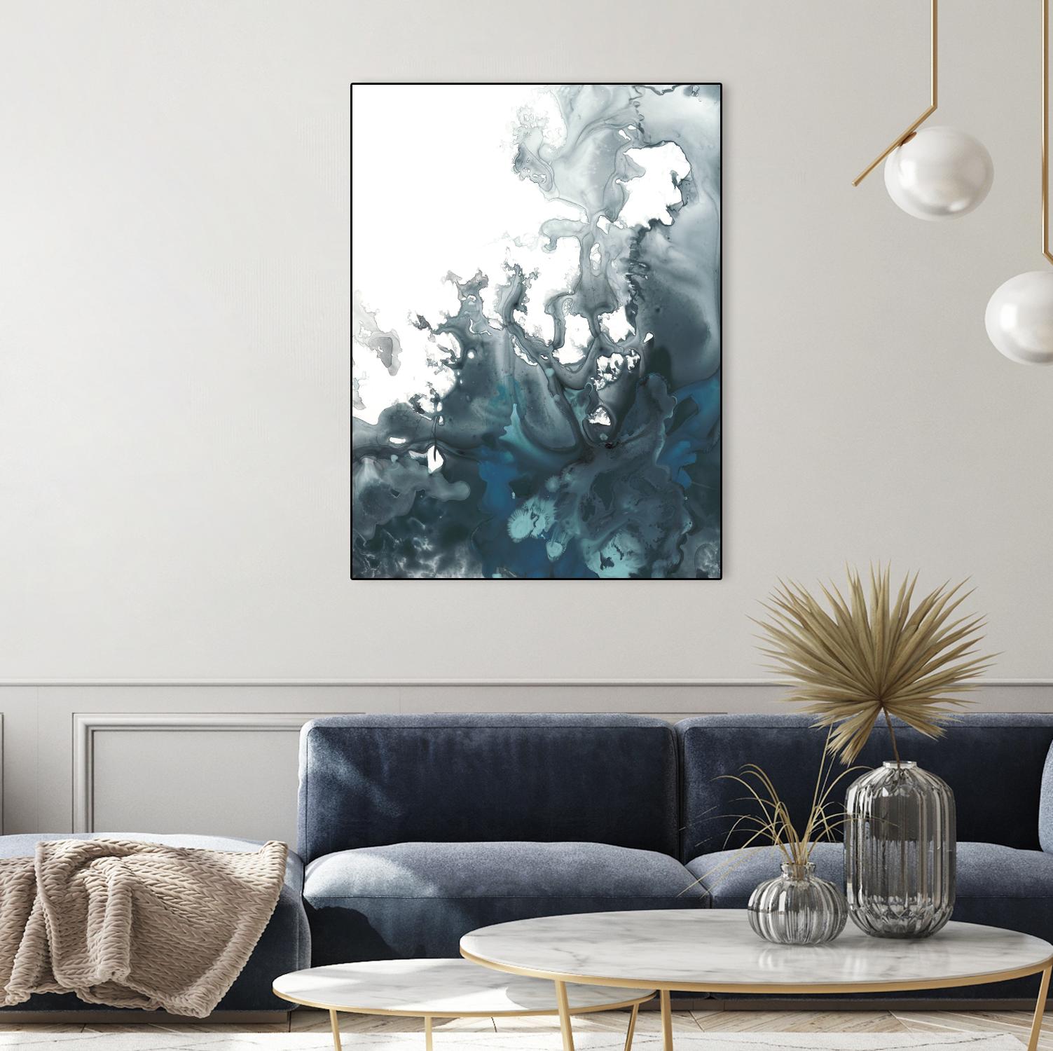 Indigo Tempest I by June Erica Vess on GIANT ART - green abstract