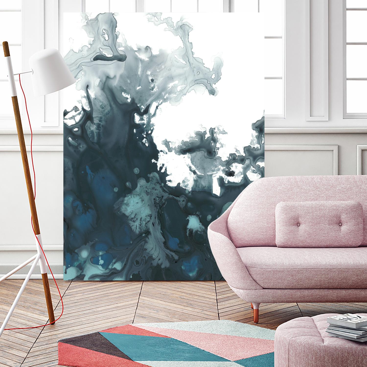 Indigo Tempest II by June Erica Vess on GIANT ART - green abstract